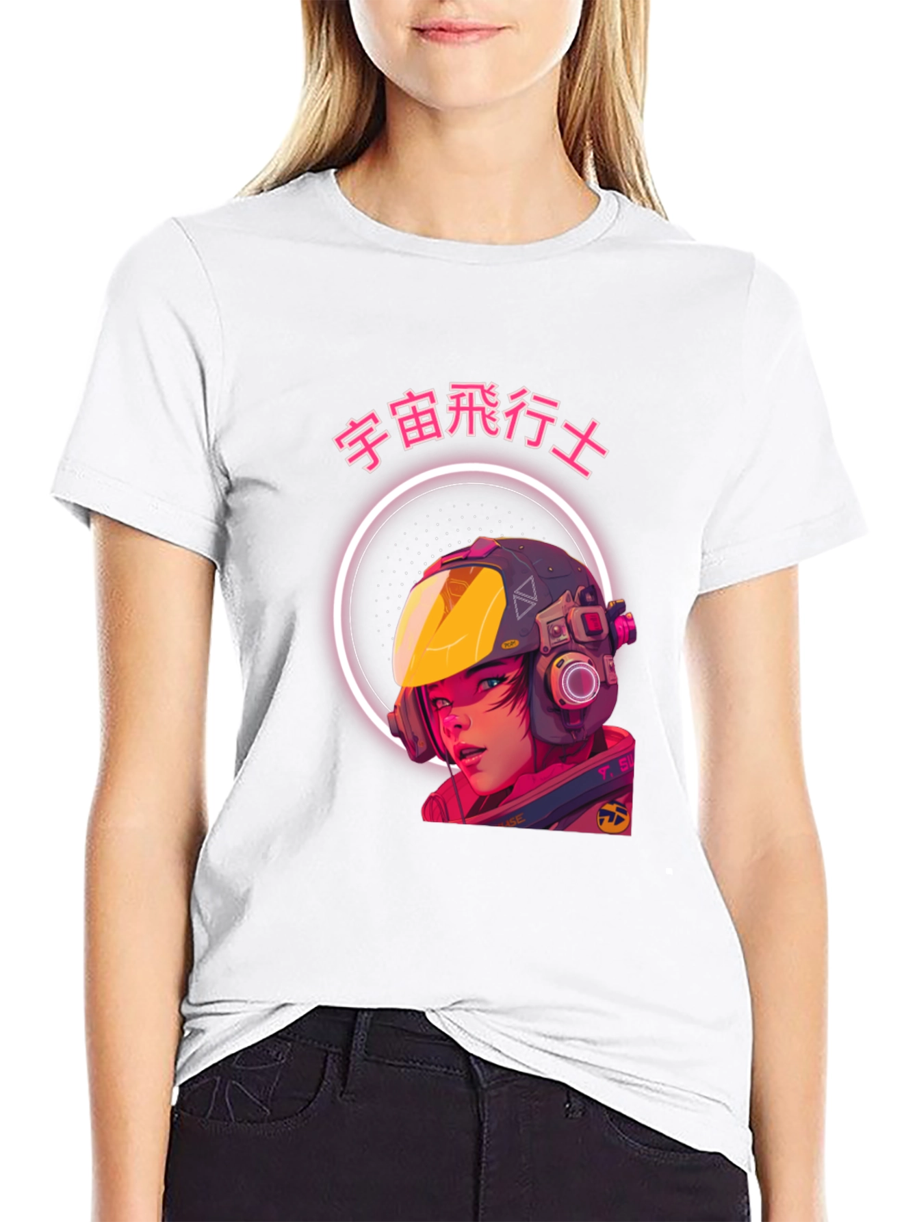 Anime Astronaut Graphic T-Shirt