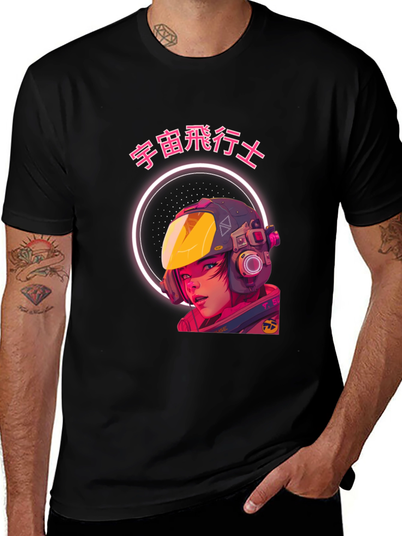 Anime Astronaut Graphic T-Shirt