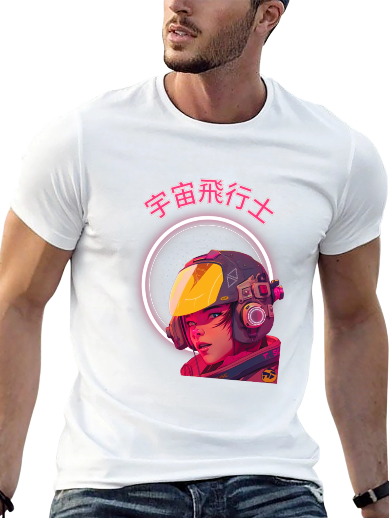 Anime Astronaut Graphic T-Shirt
