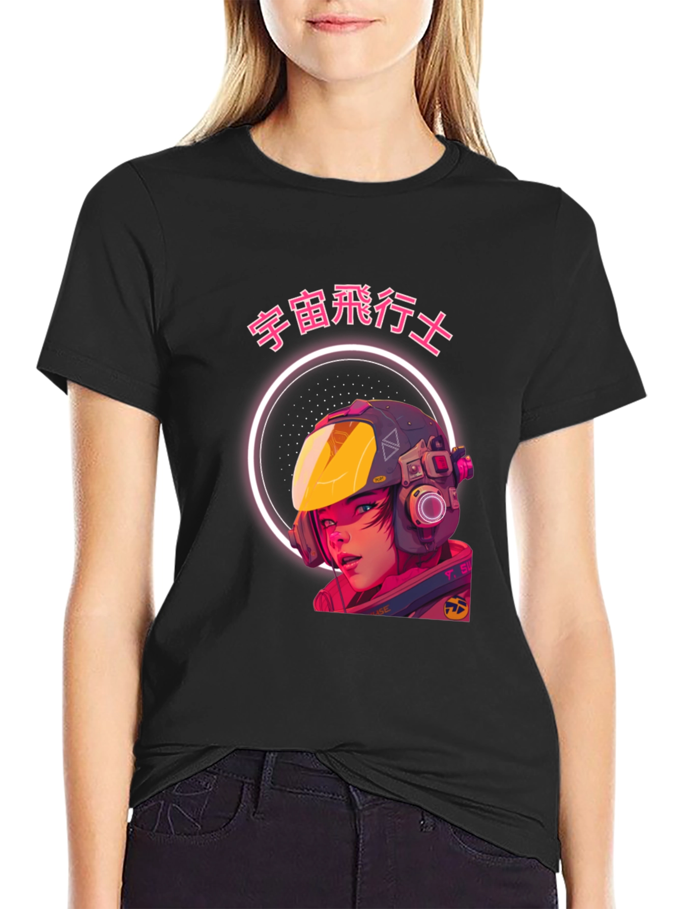 Anime Astronaut Graphic T-Shirt