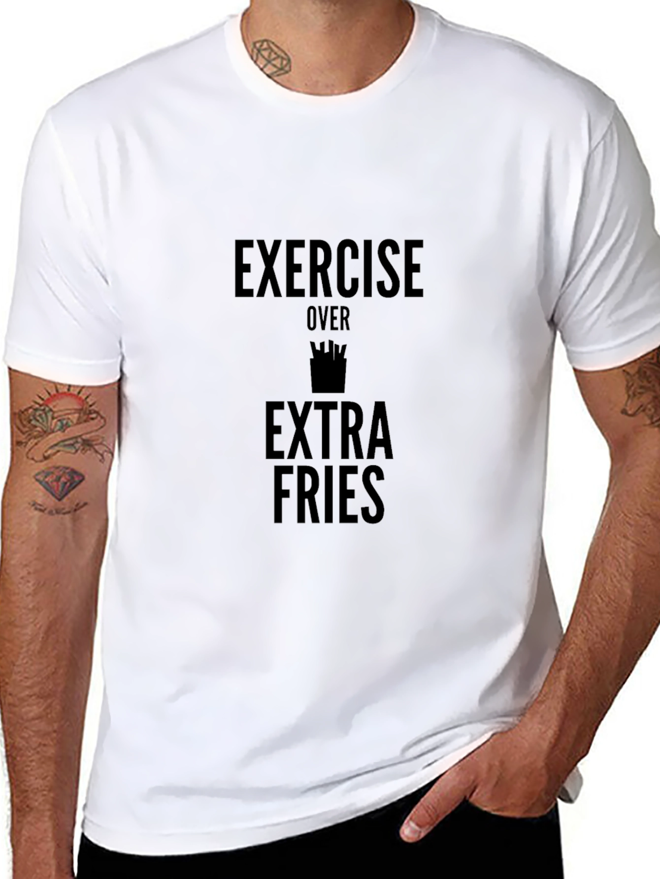 Exercise Over Extra Fries Graphic T-Shirt