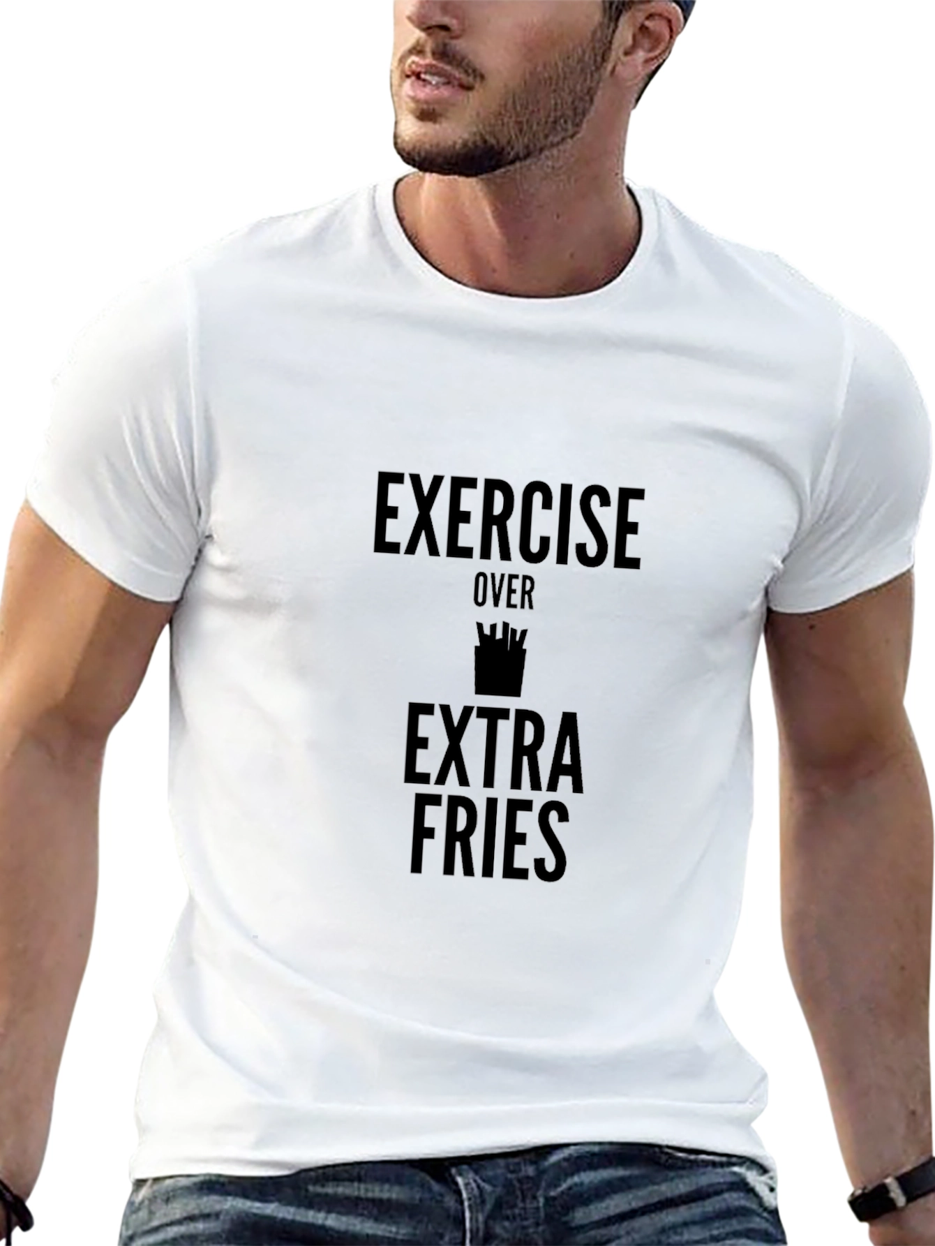 Exercise Over Extra Fries Graphic T-Shirt