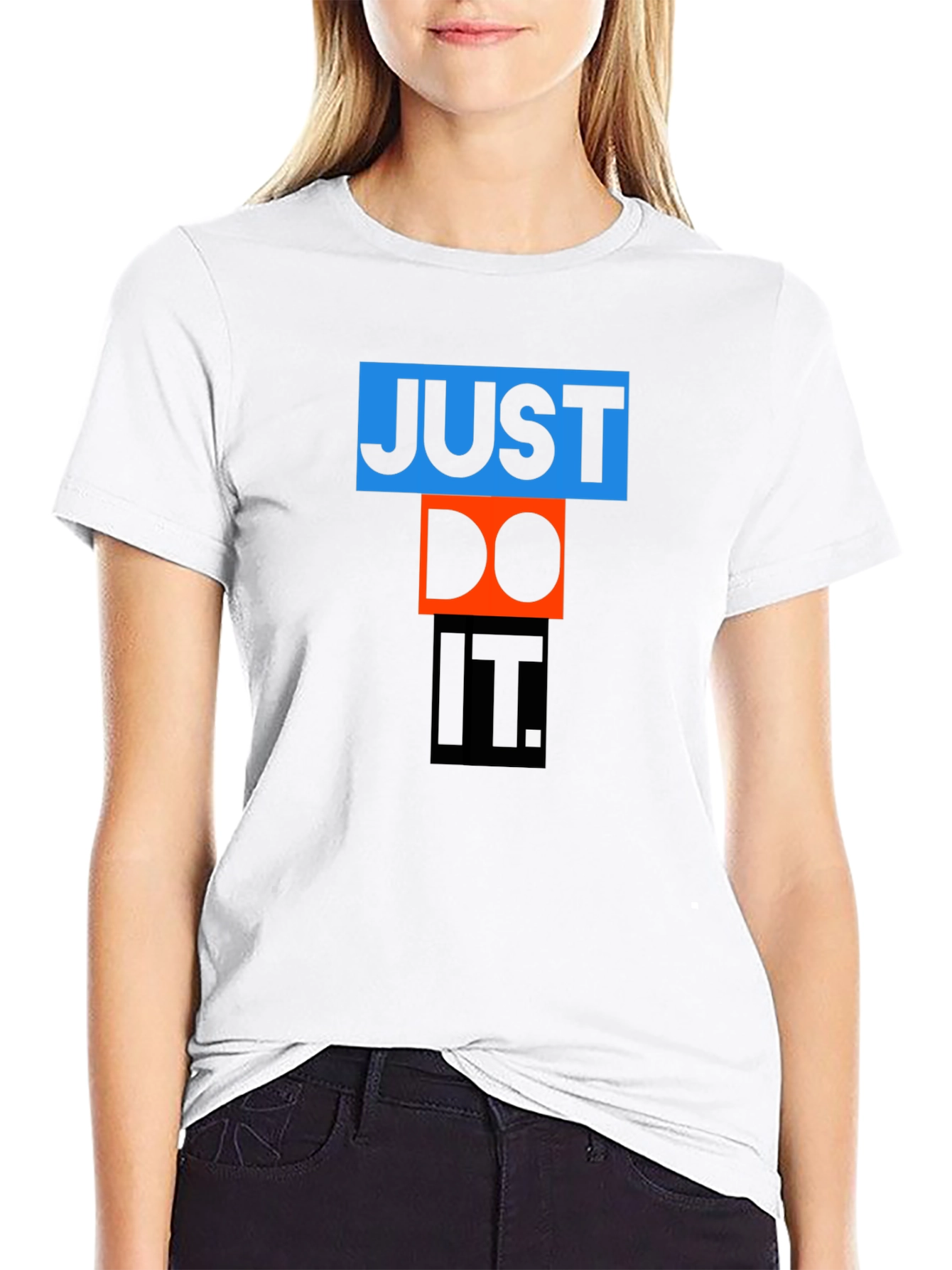 Just Do It Graphic Tee - Black Cotton Blend