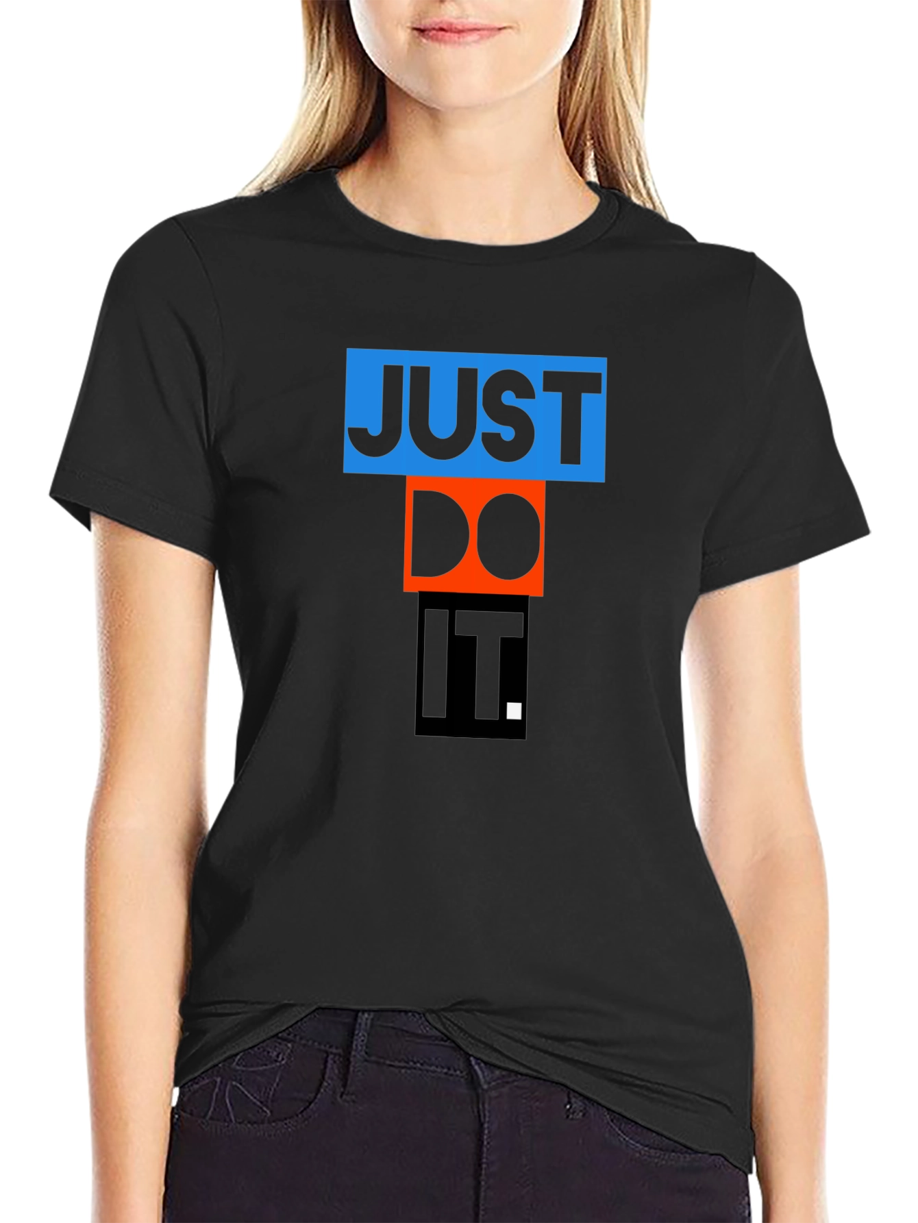 Just Do It Graphic Tee - Black Cotton Blend