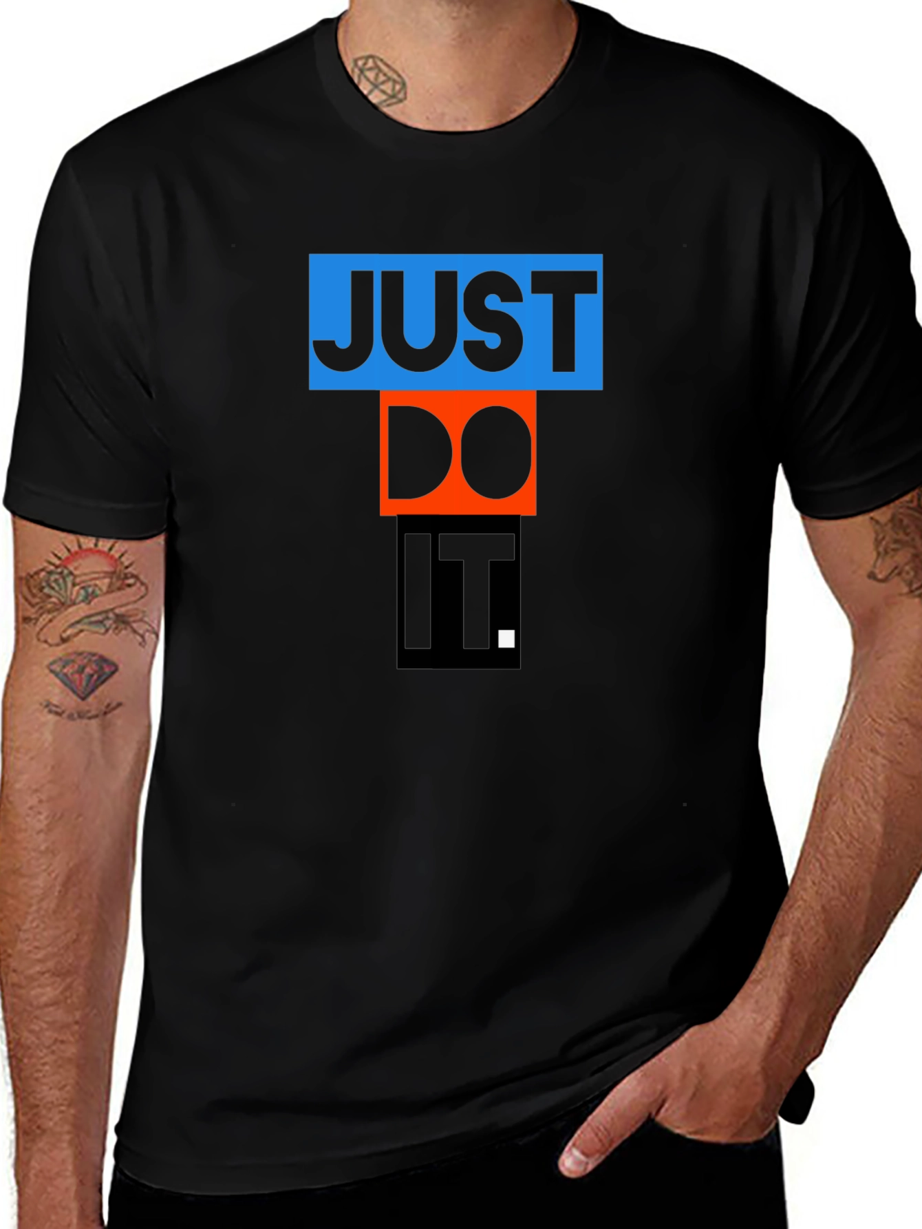 Just Do It Graphic Tee - Black Cotton Blend