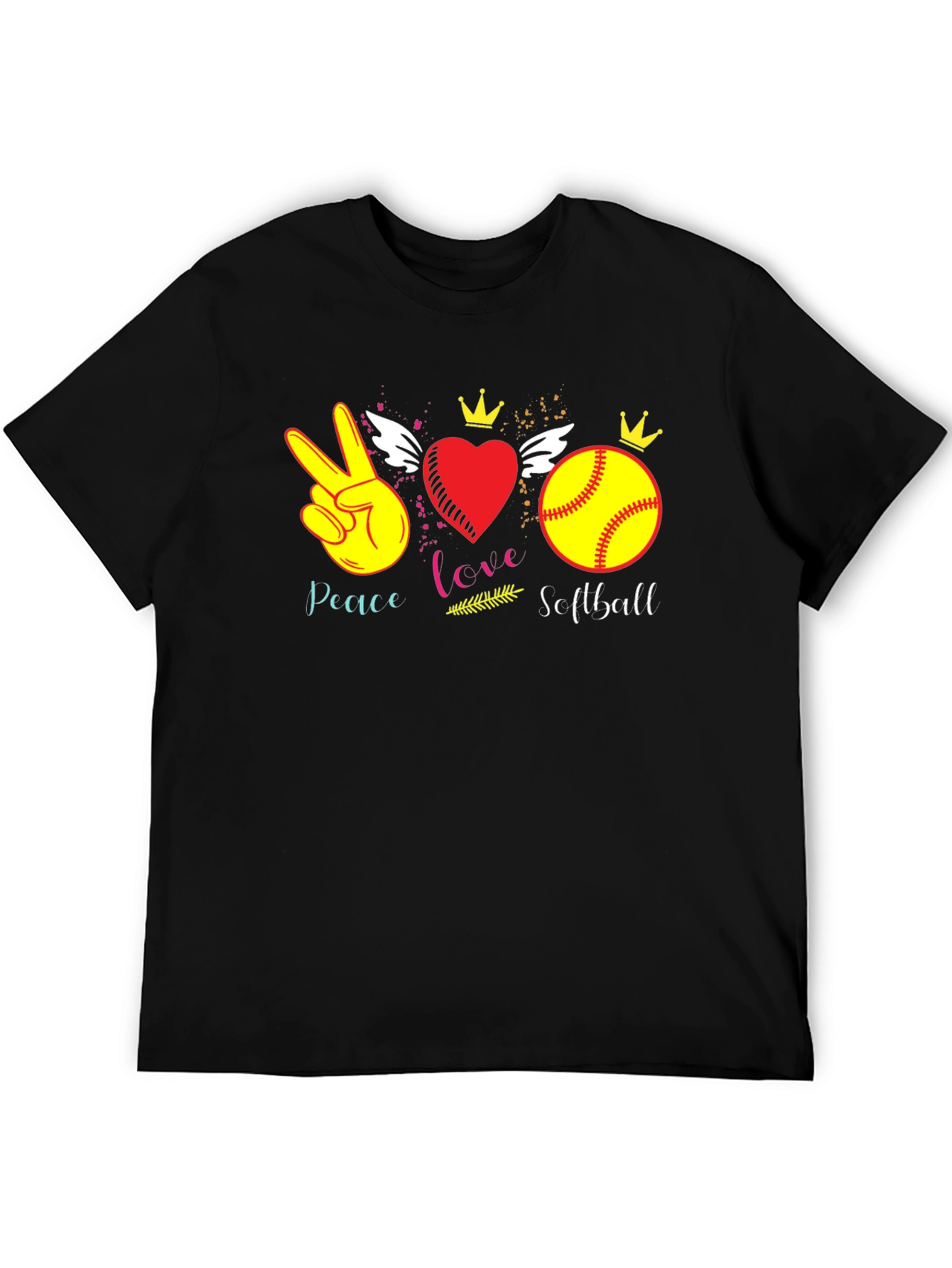 Peace Love Softball T-Shirt