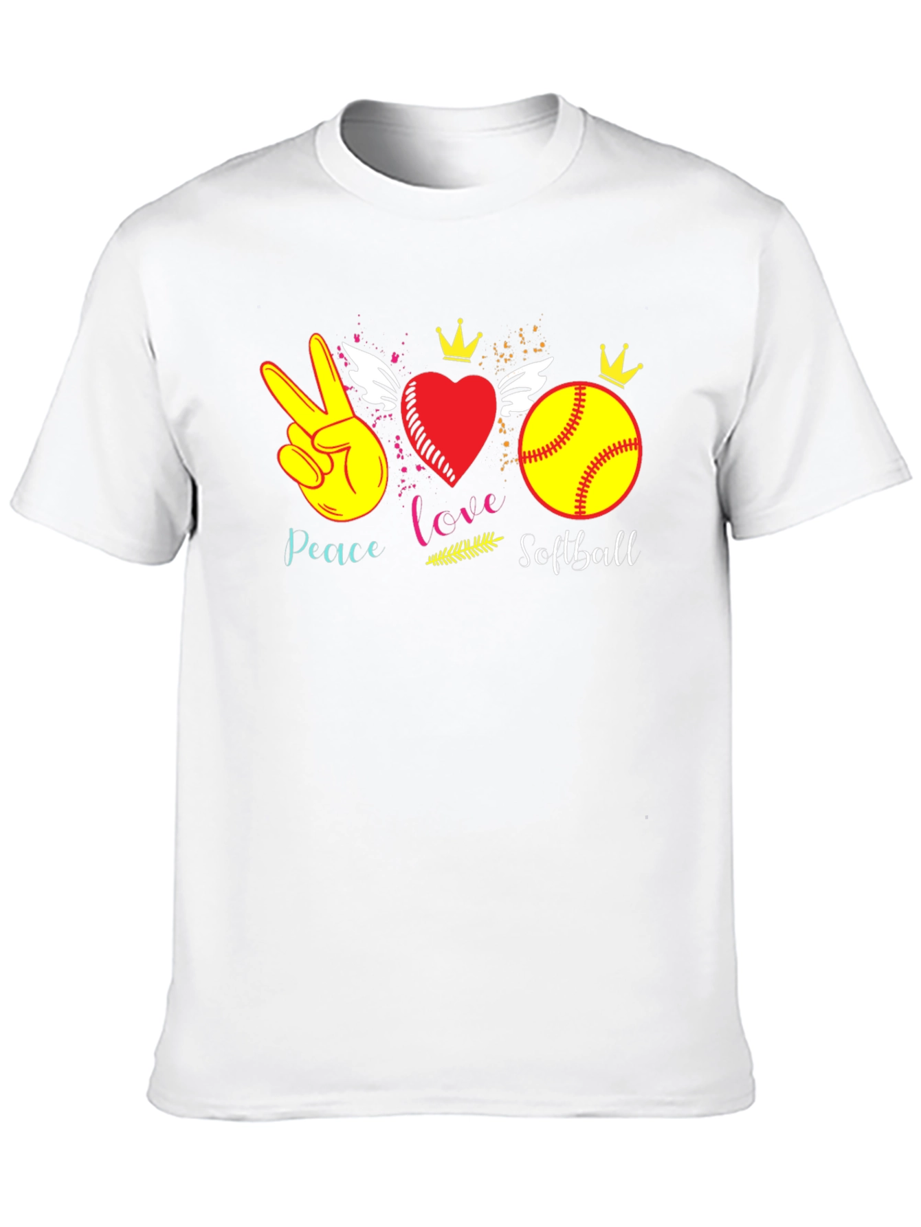Peace Love Softball T-Shirt