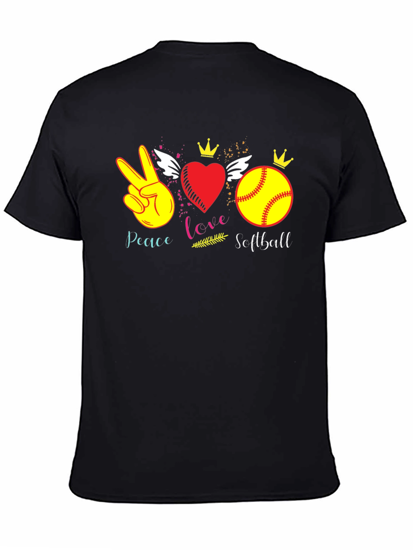 Peace Love Softball T-Shirt