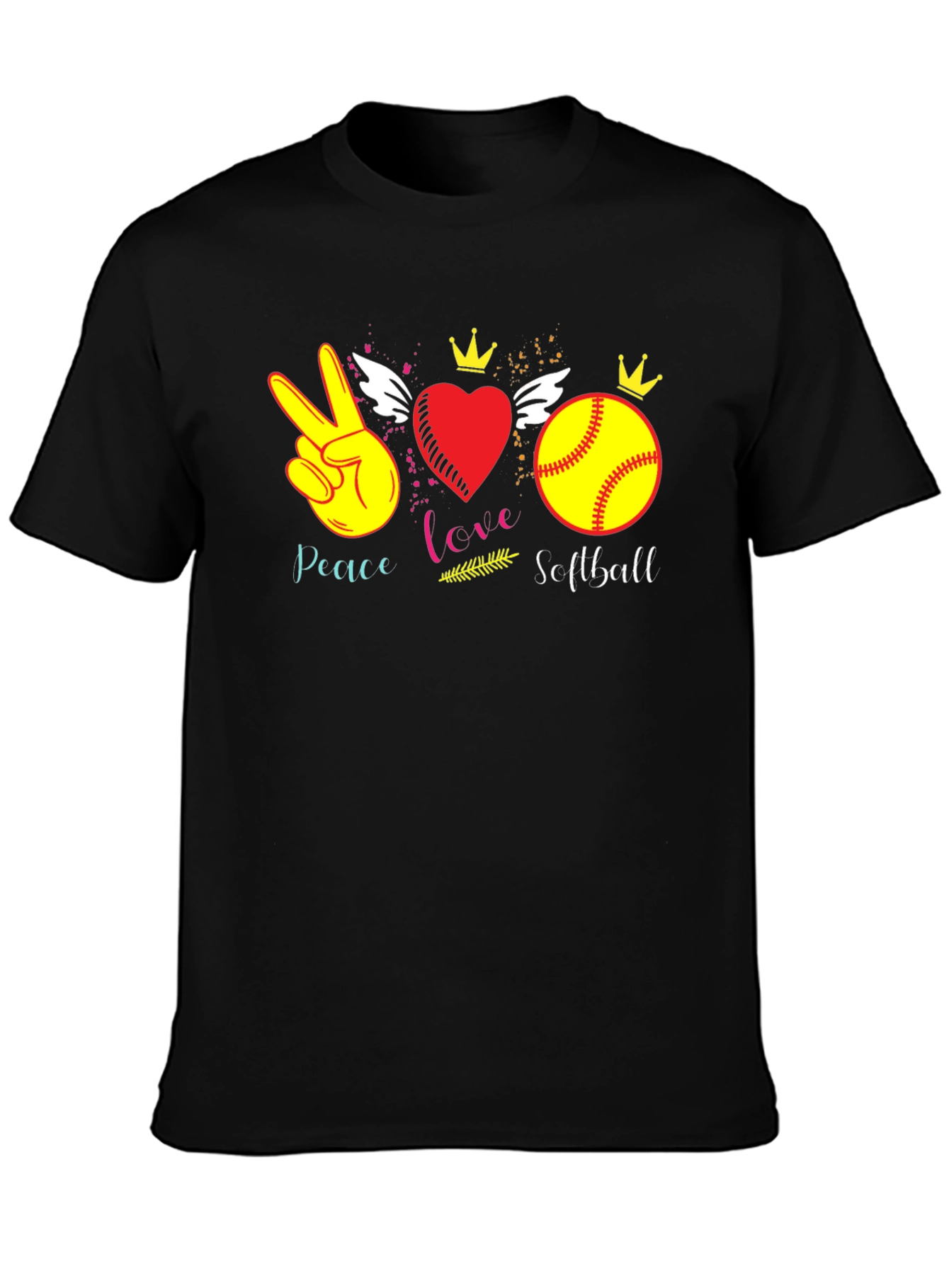 Peace Love Softball T-Shirt