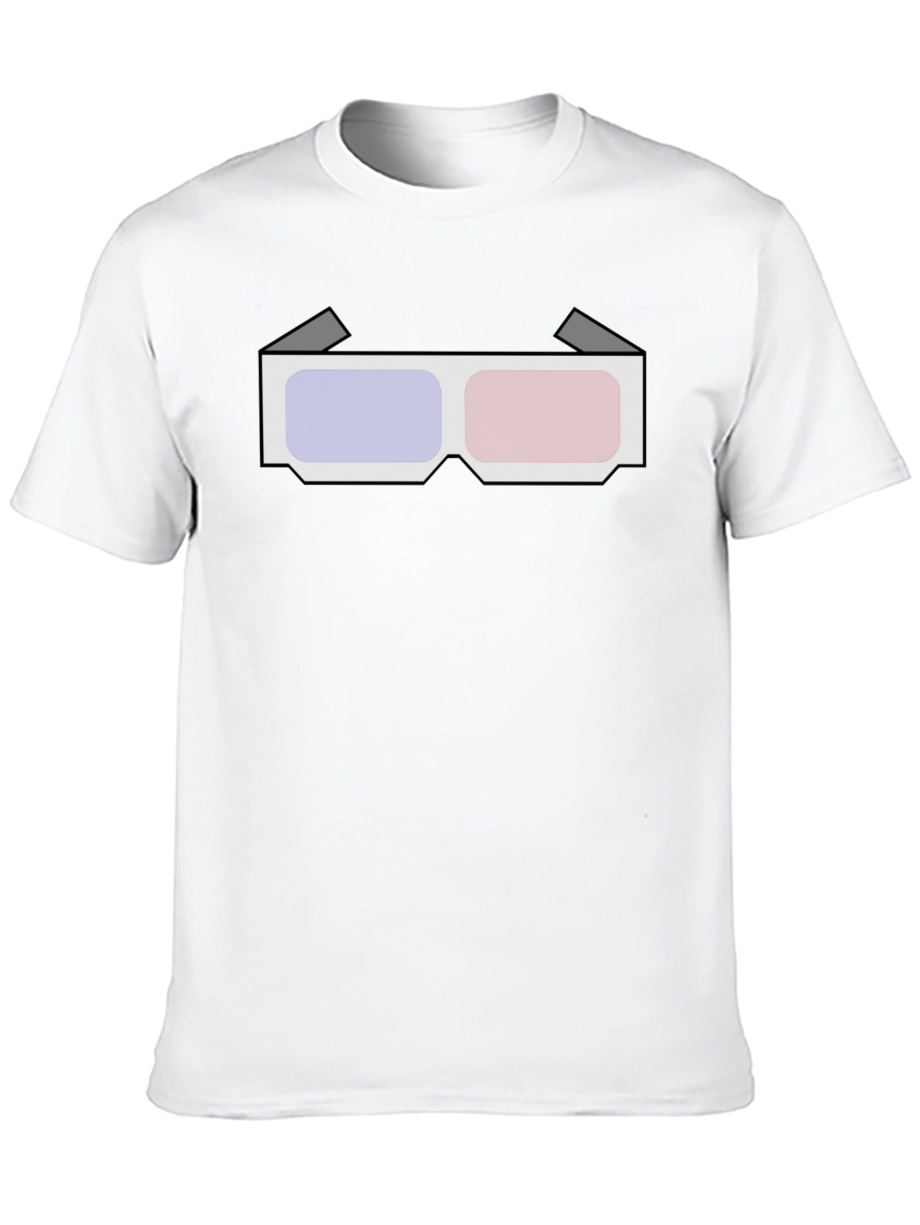 Retro 3D Glasses Graphic Tee - Black