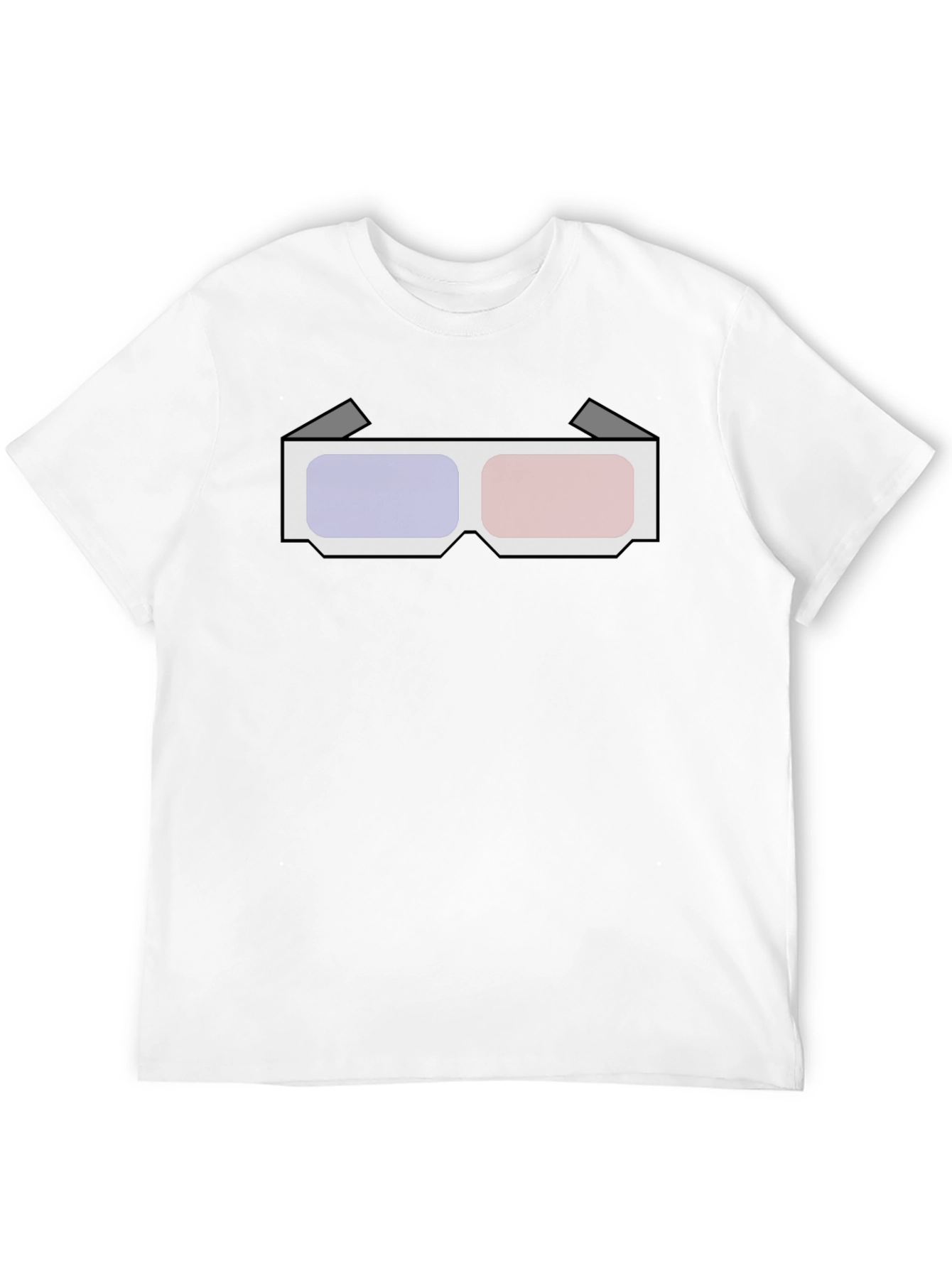 Retro 3D Glasses Graphic Tee - Black