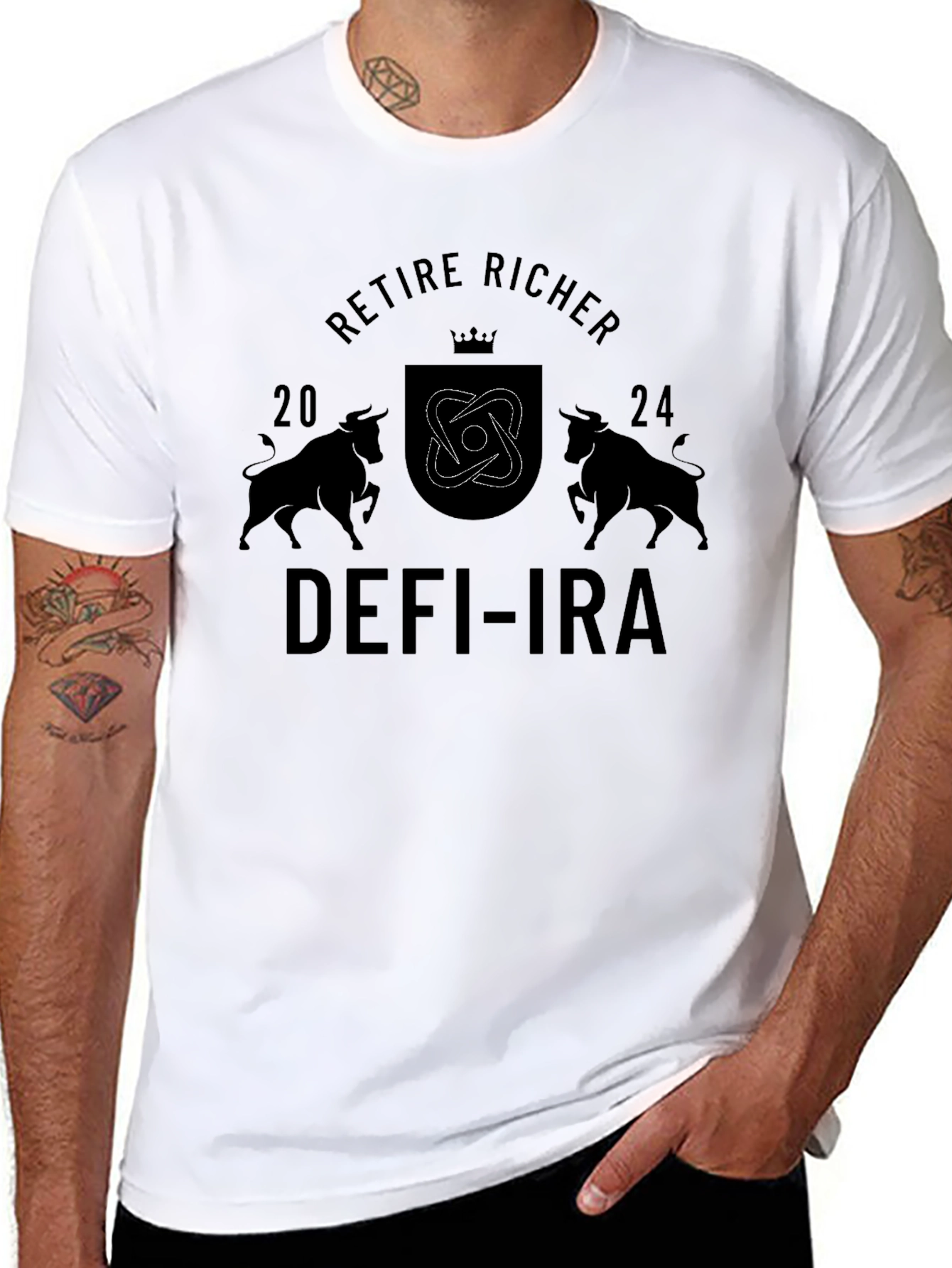Retire Richer DEFI-IRA Black Graphic T-Shirt
