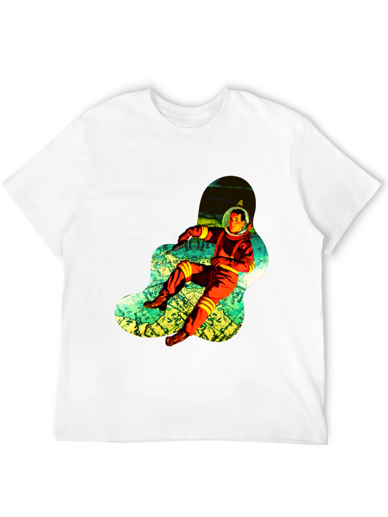 Retro Spaceman Graphic Tee - Black