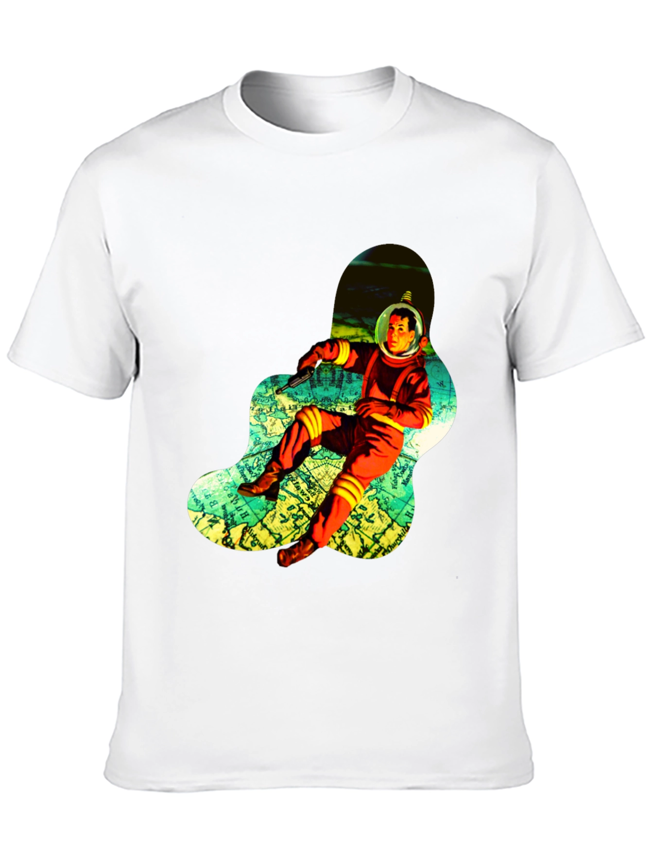Retro Spaceman Graphic Tee - Black