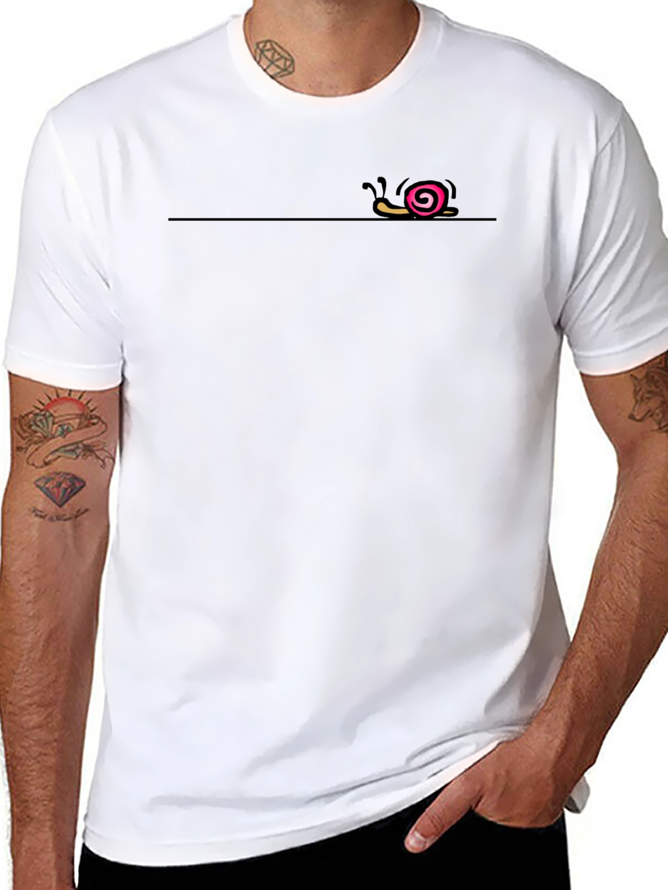 Snail Graphic Tee - Black Cotton T-Shirt