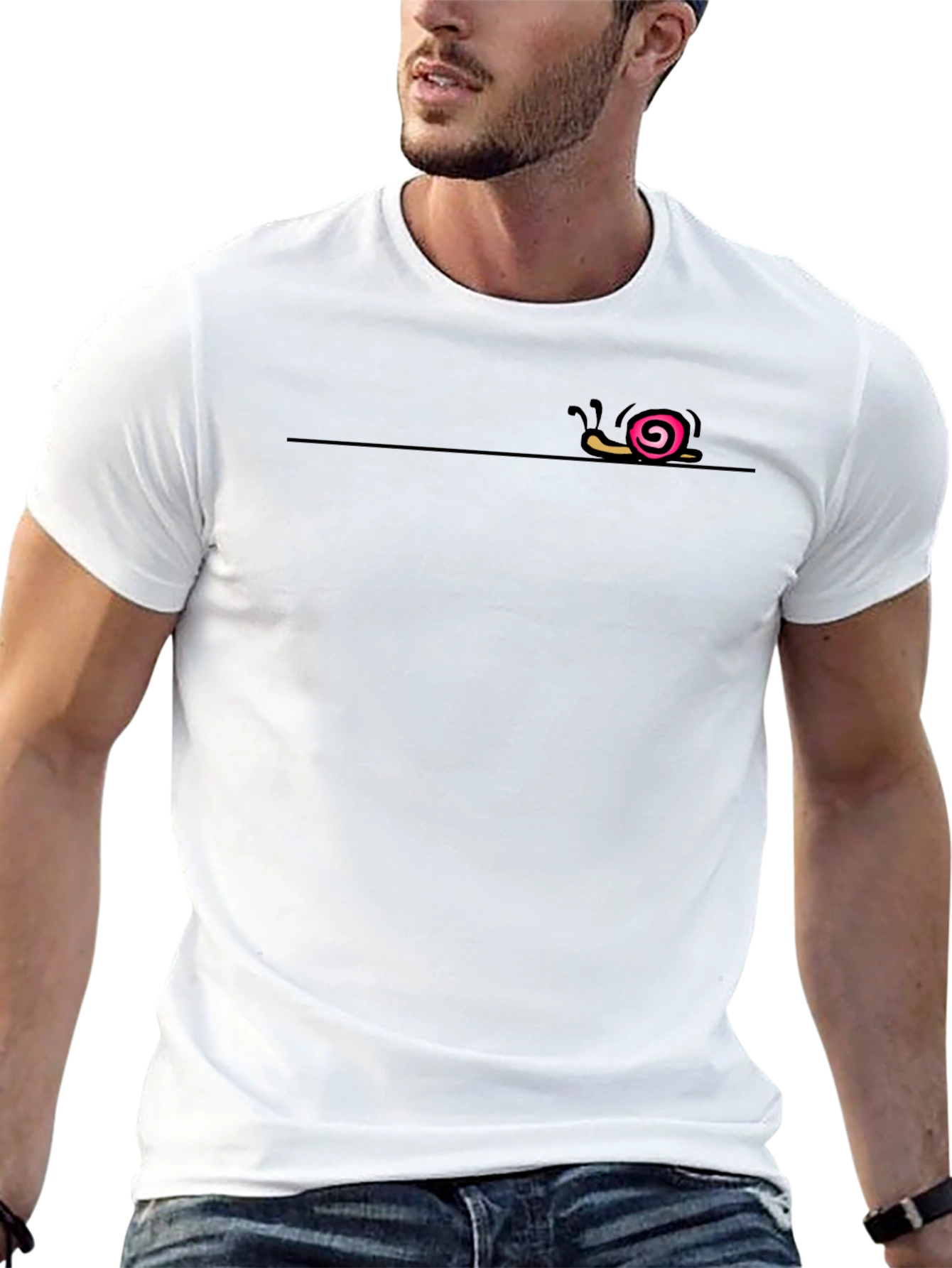 Snail Graphic Tee - Black Cotton T-Shirt