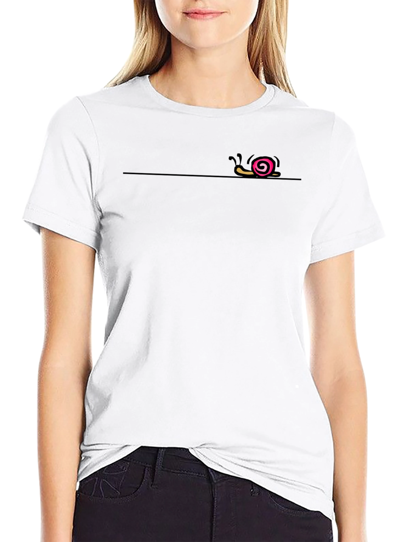Snail Graphic Tee - Black Cotton T-Shirt