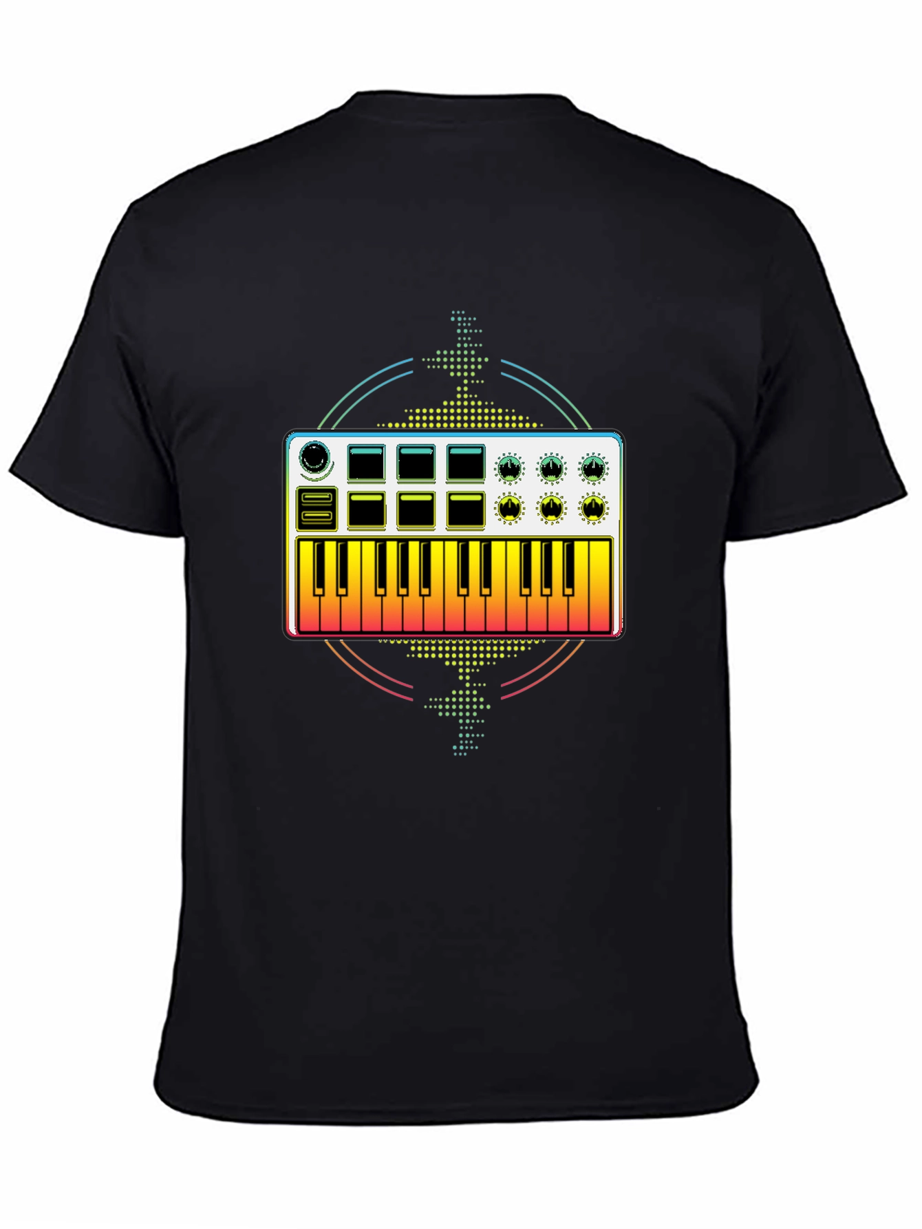 Keyboard Synthesizer Graphic Tee - Black