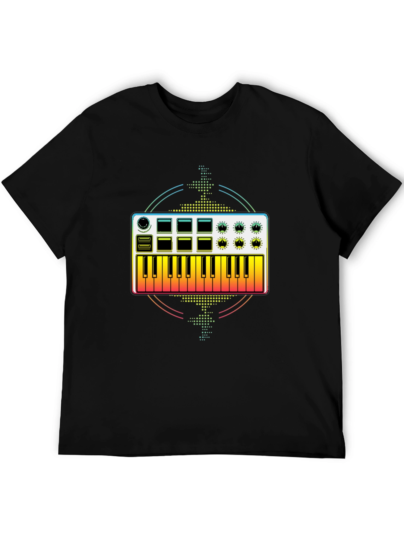Keyboard Synthesizer Graphic Tee - Black