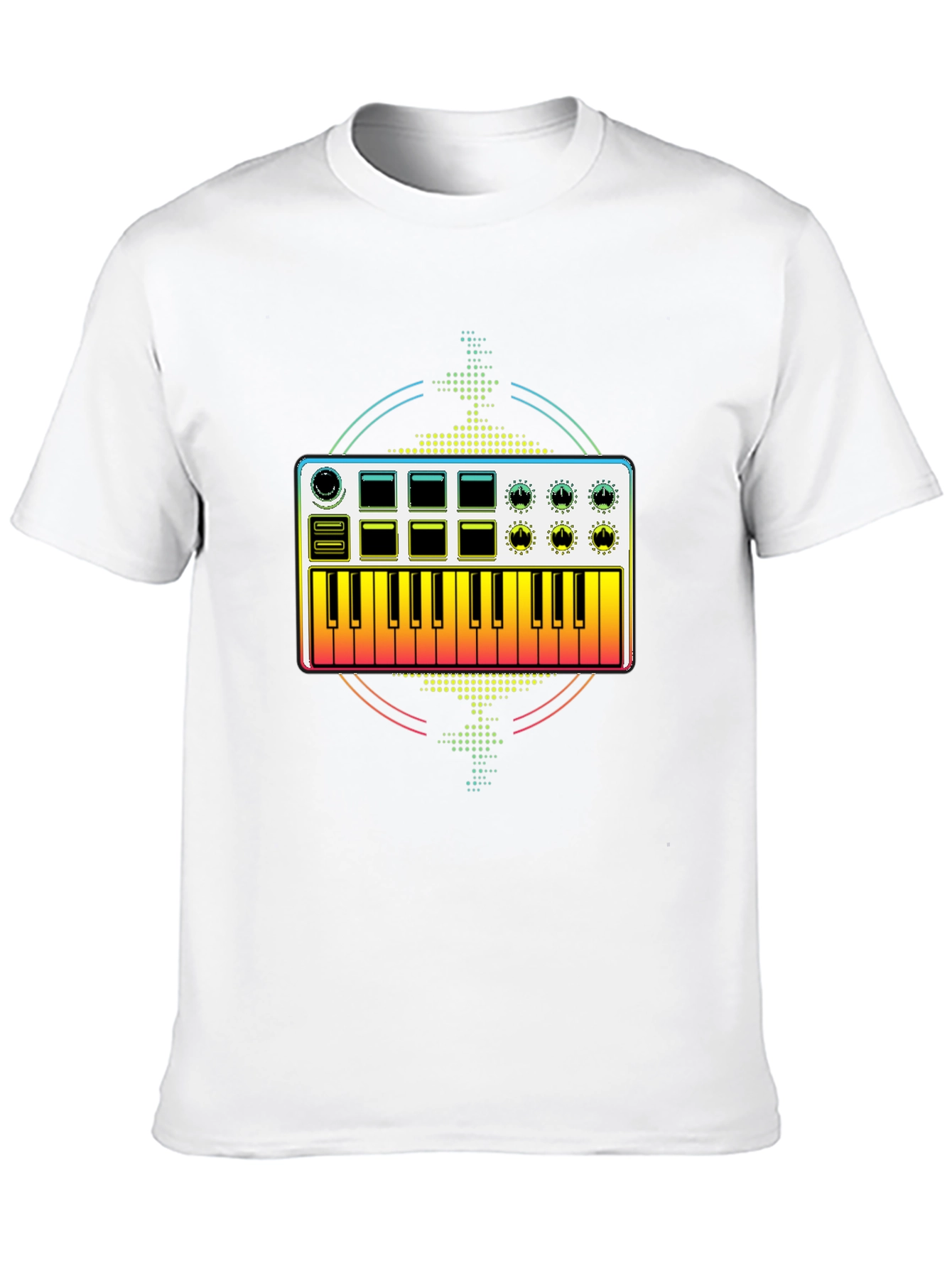 Keyboard Synthesizer Graphic Tee - Black
