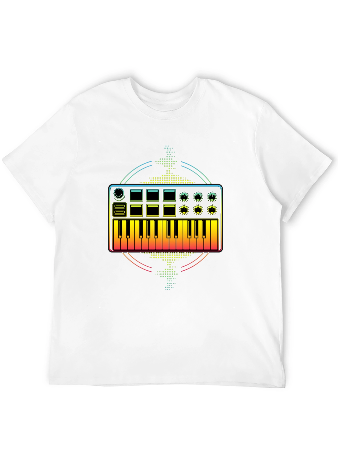 Keyboard Synthesizer Graphic Tee - Black