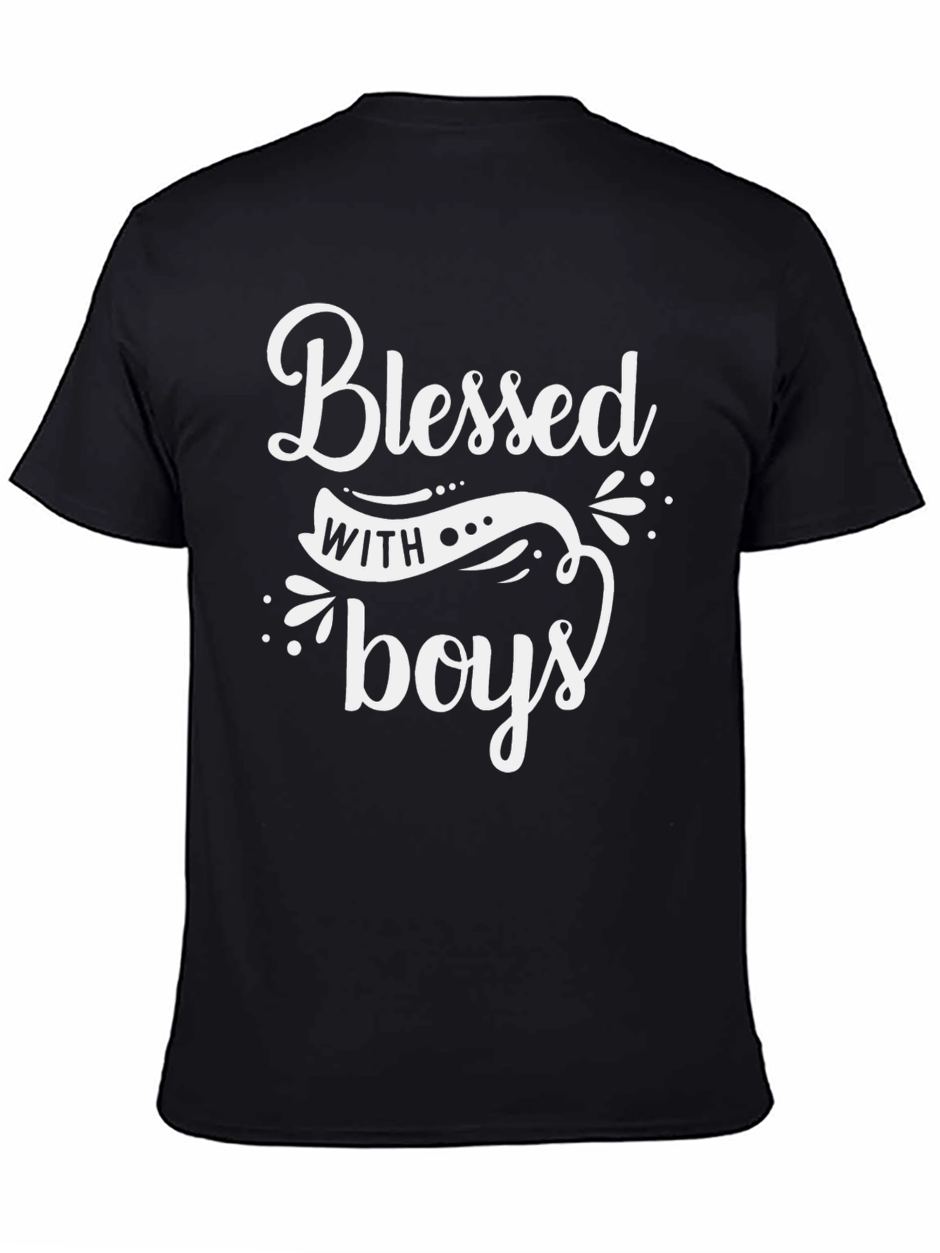 Blessed with Boys Graphic Tee - Black Casual T-Shirt