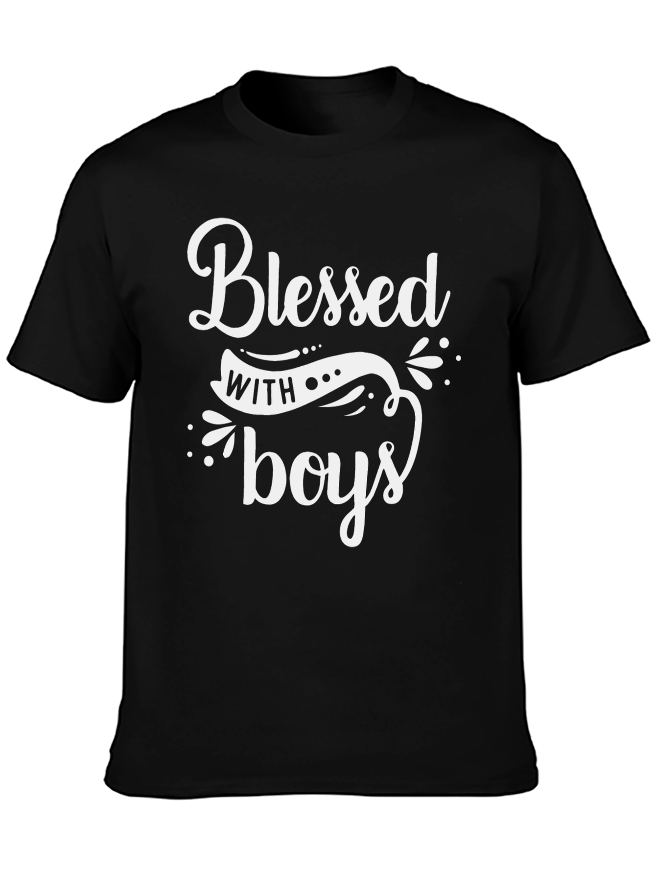 Blessed with Boys Graphic Tee - Black Casual T-Shirt