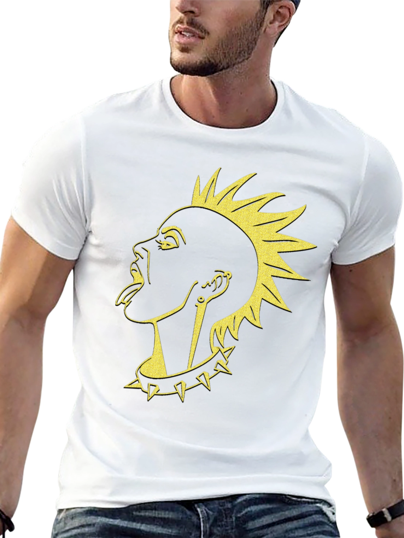 Punk Rock Graphic Tee - Spiked Collar Style