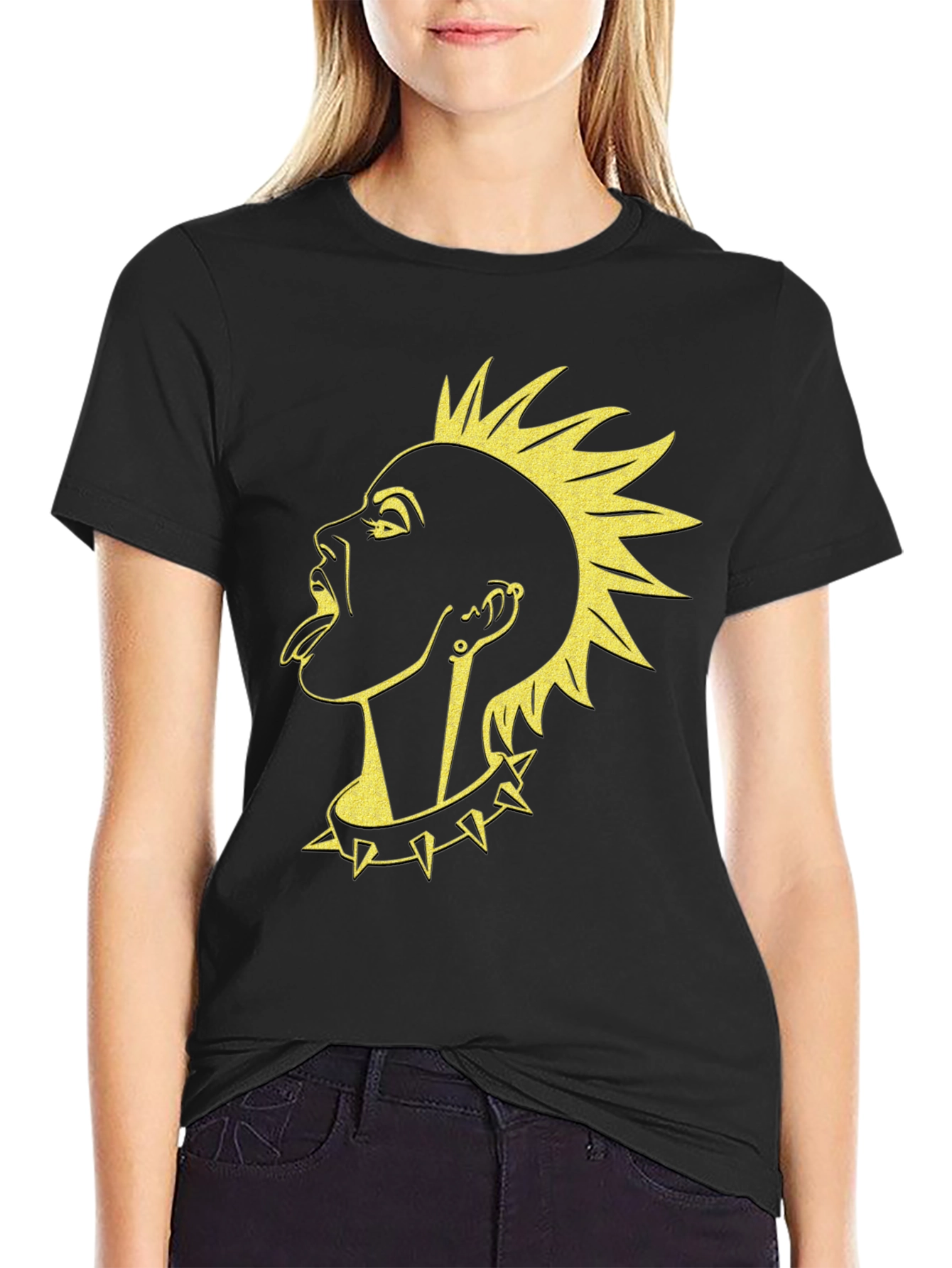 Punk Rock Graphic Tee - Spiked Collar Style