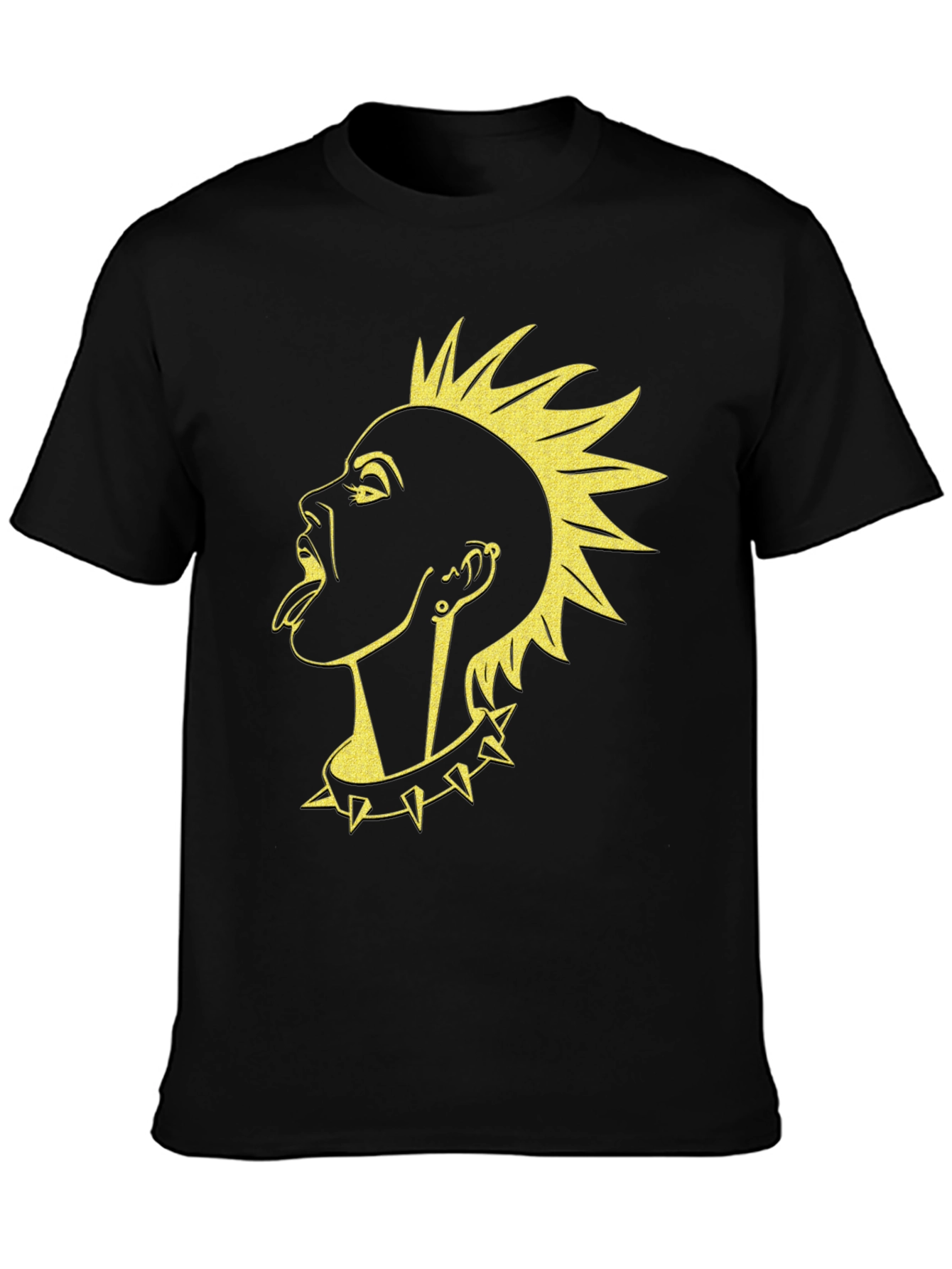 Punk Rock Graphic Tee - Spiked Collar Style