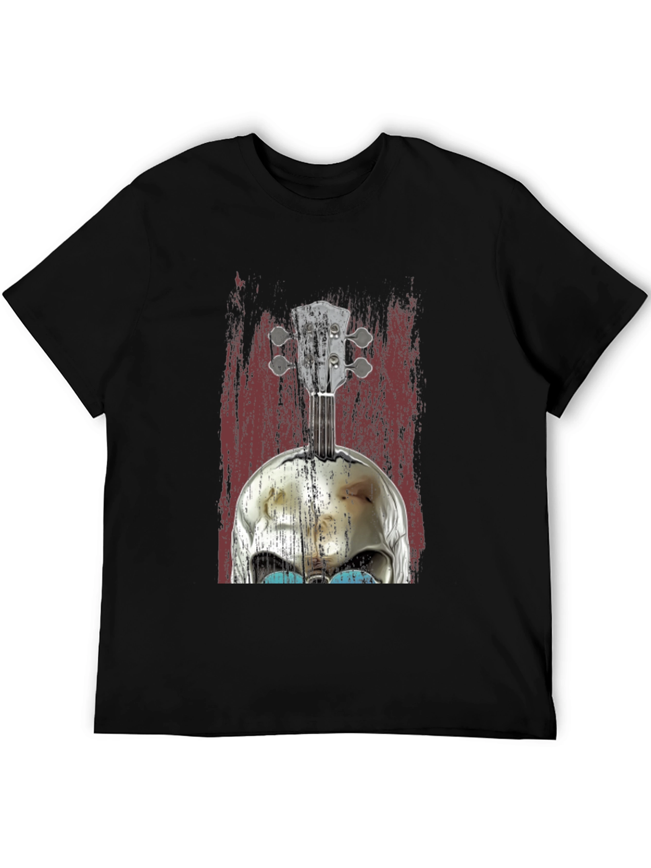 Skull Banjo Graphic Tee - Rockabilly Style