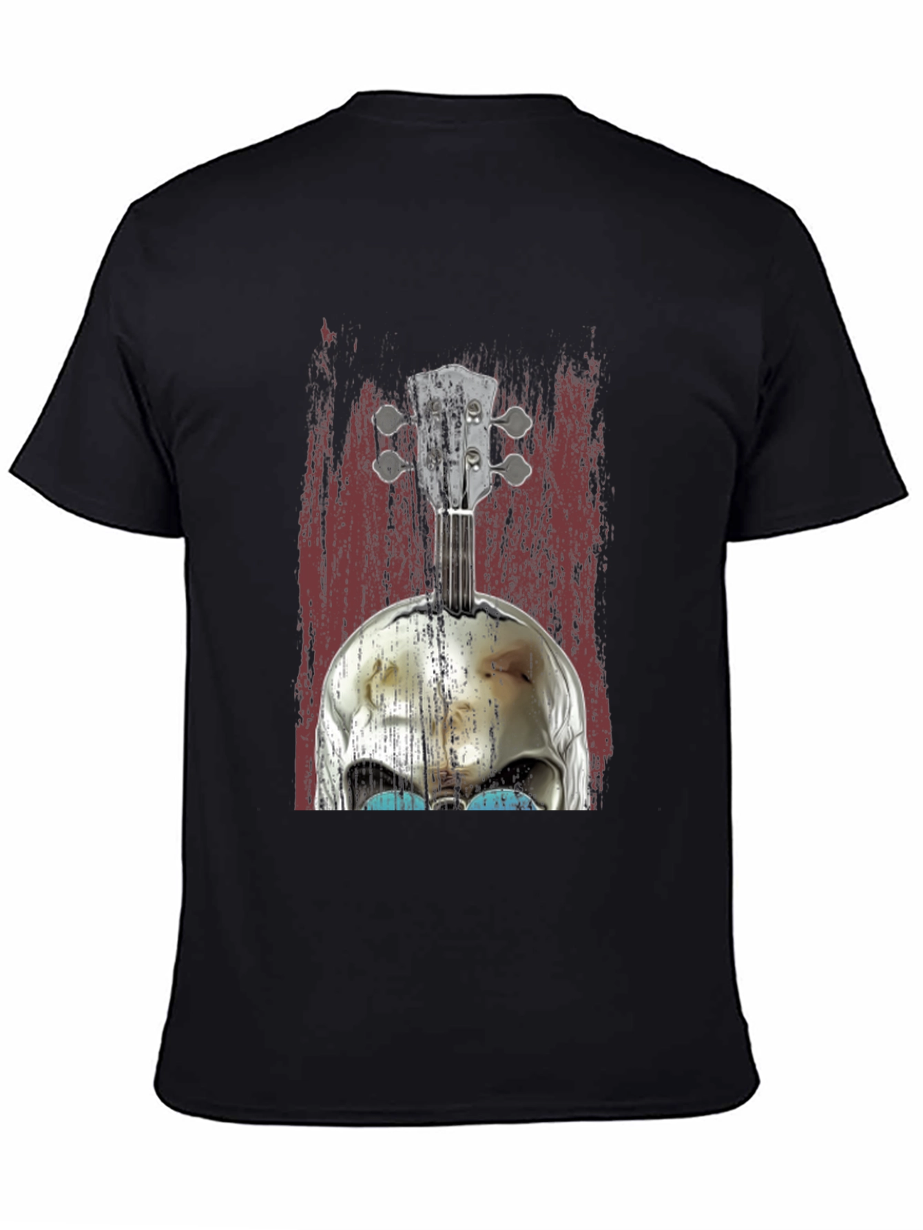 Skull Banjo Graphic Tee - Rockabilly Style