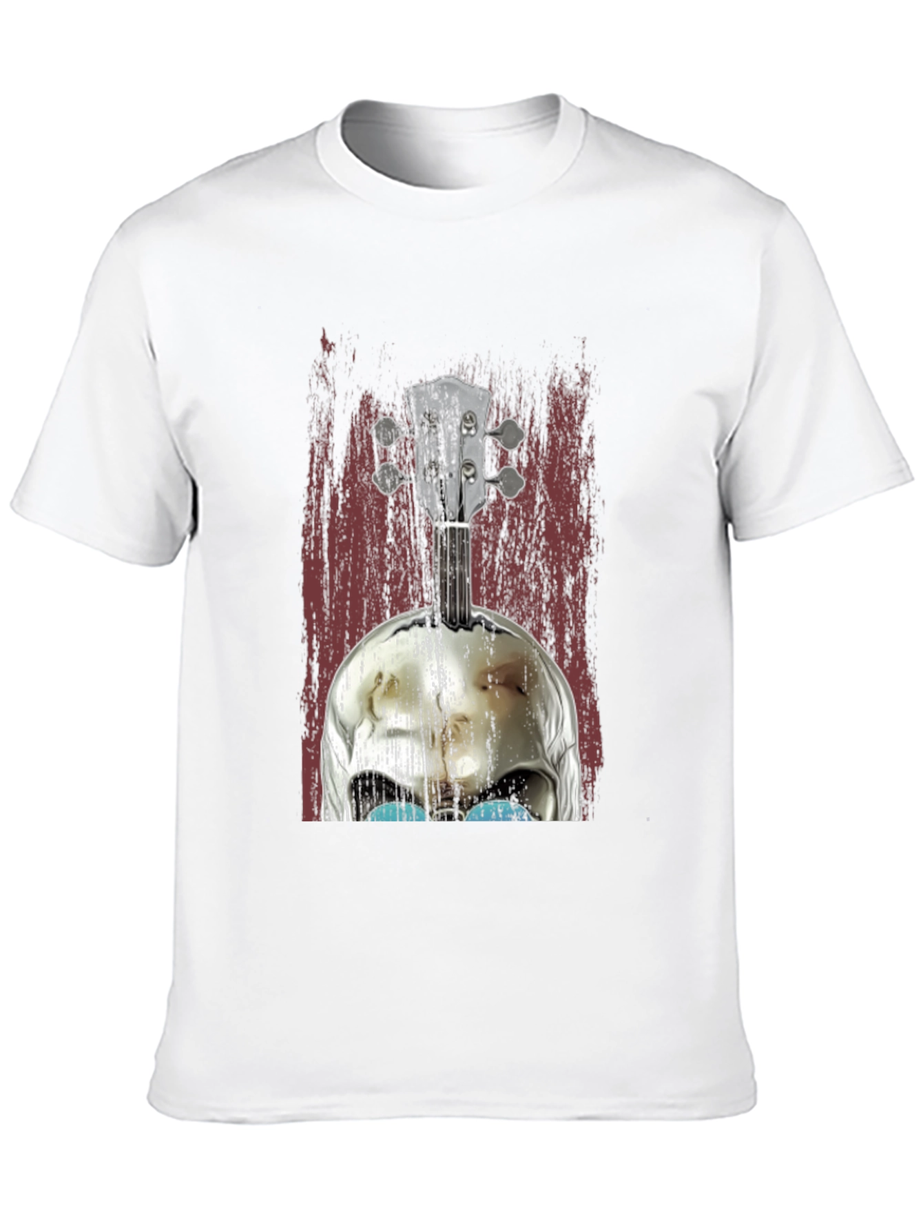 Skull Banjo Graphic Tee - Rockabilly Style