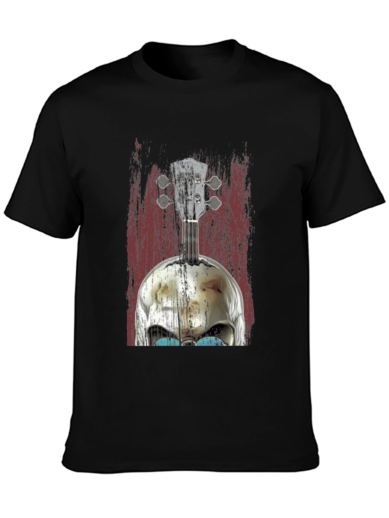 Skull Banjo Graphic Tee - Rockabilly Style