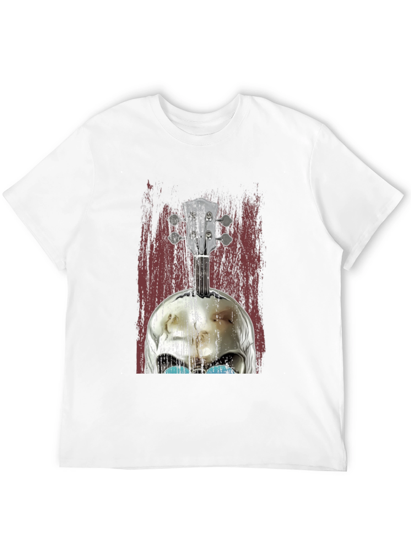 Skull Banjo Graphic Tee - Rockabilly Style