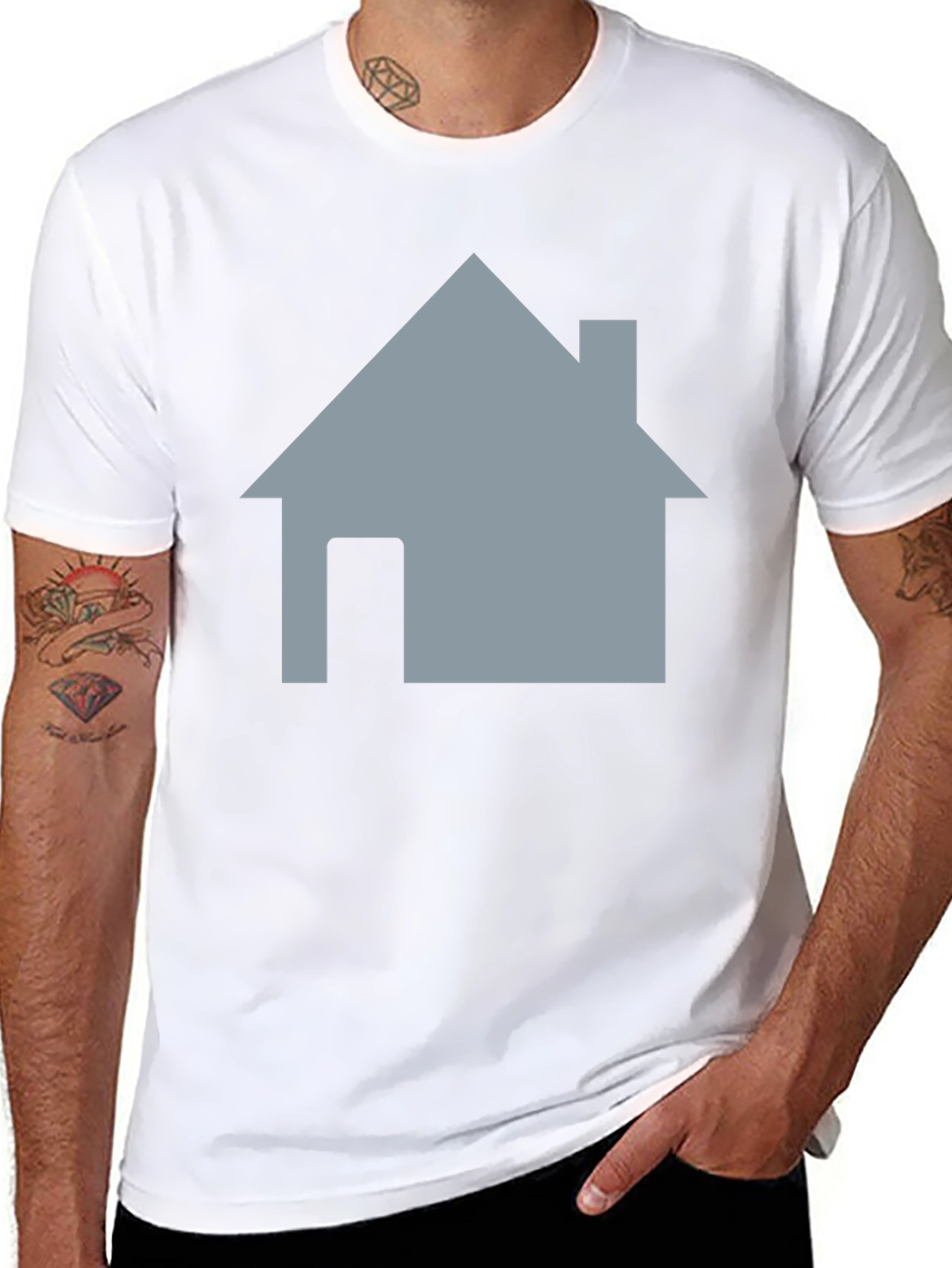 Home Icon Black T-Shirt - Casual Style