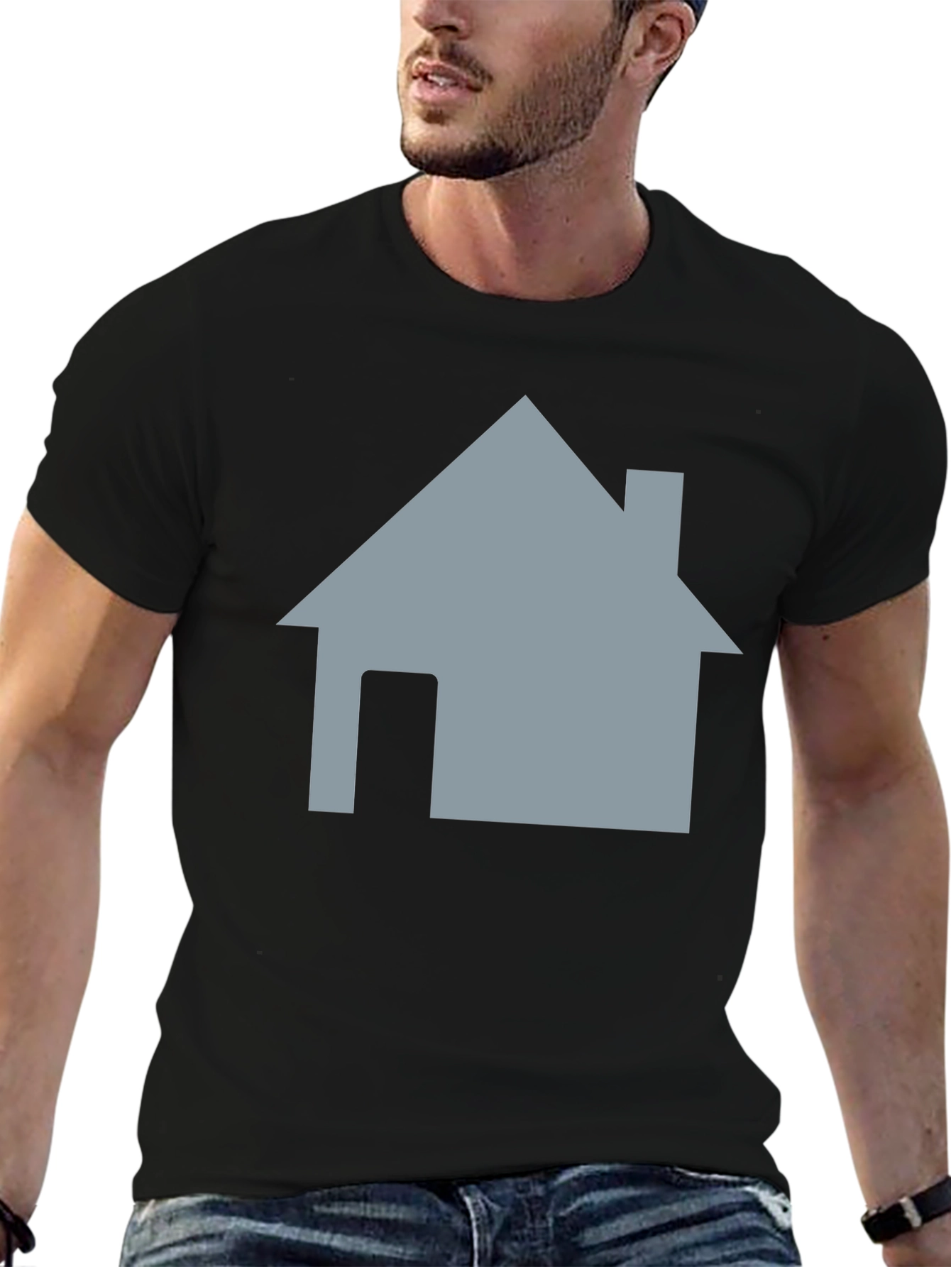 Home Icon Black T-Shirt - Casual Style