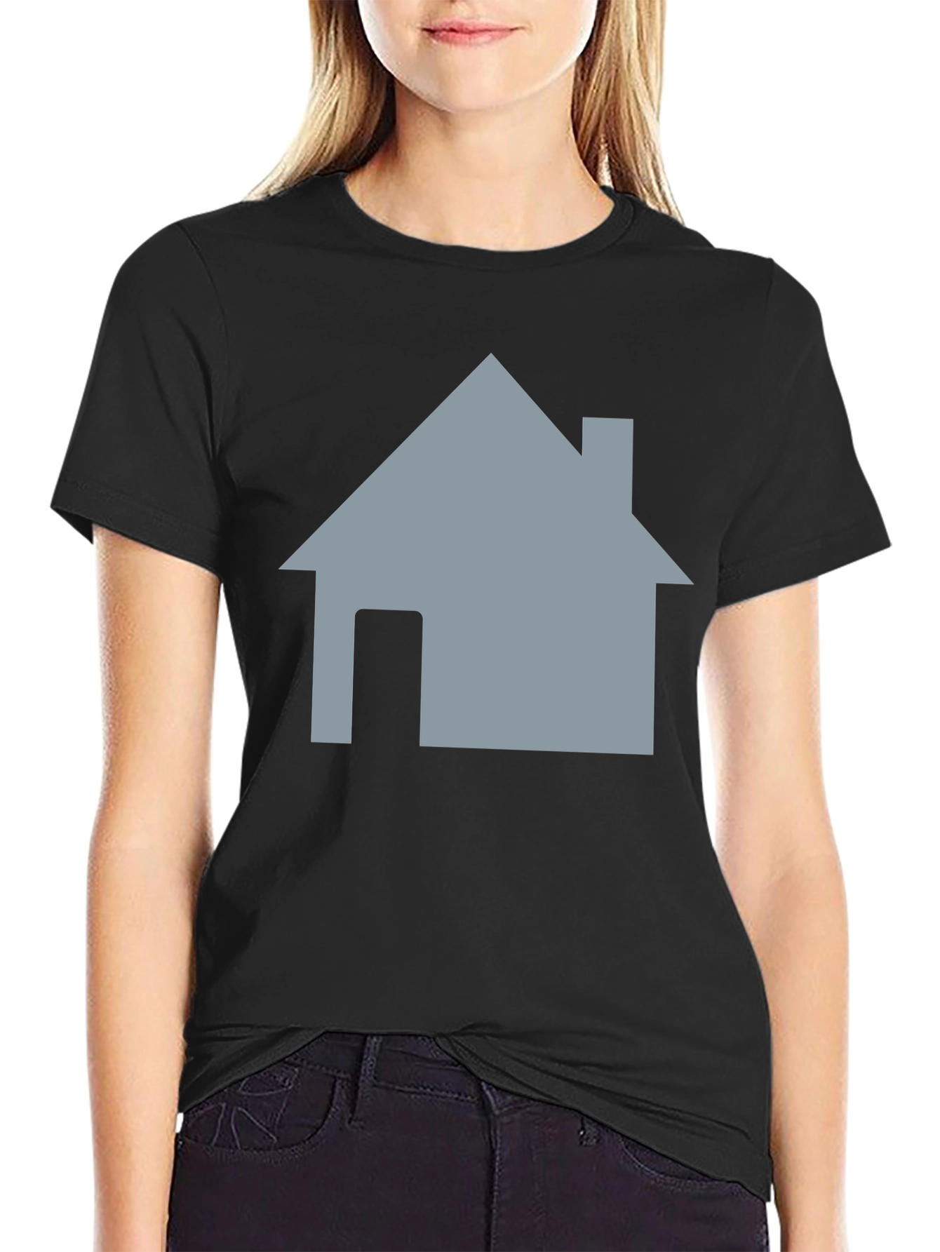 Home Icon Black T-Shirt - Casual Style