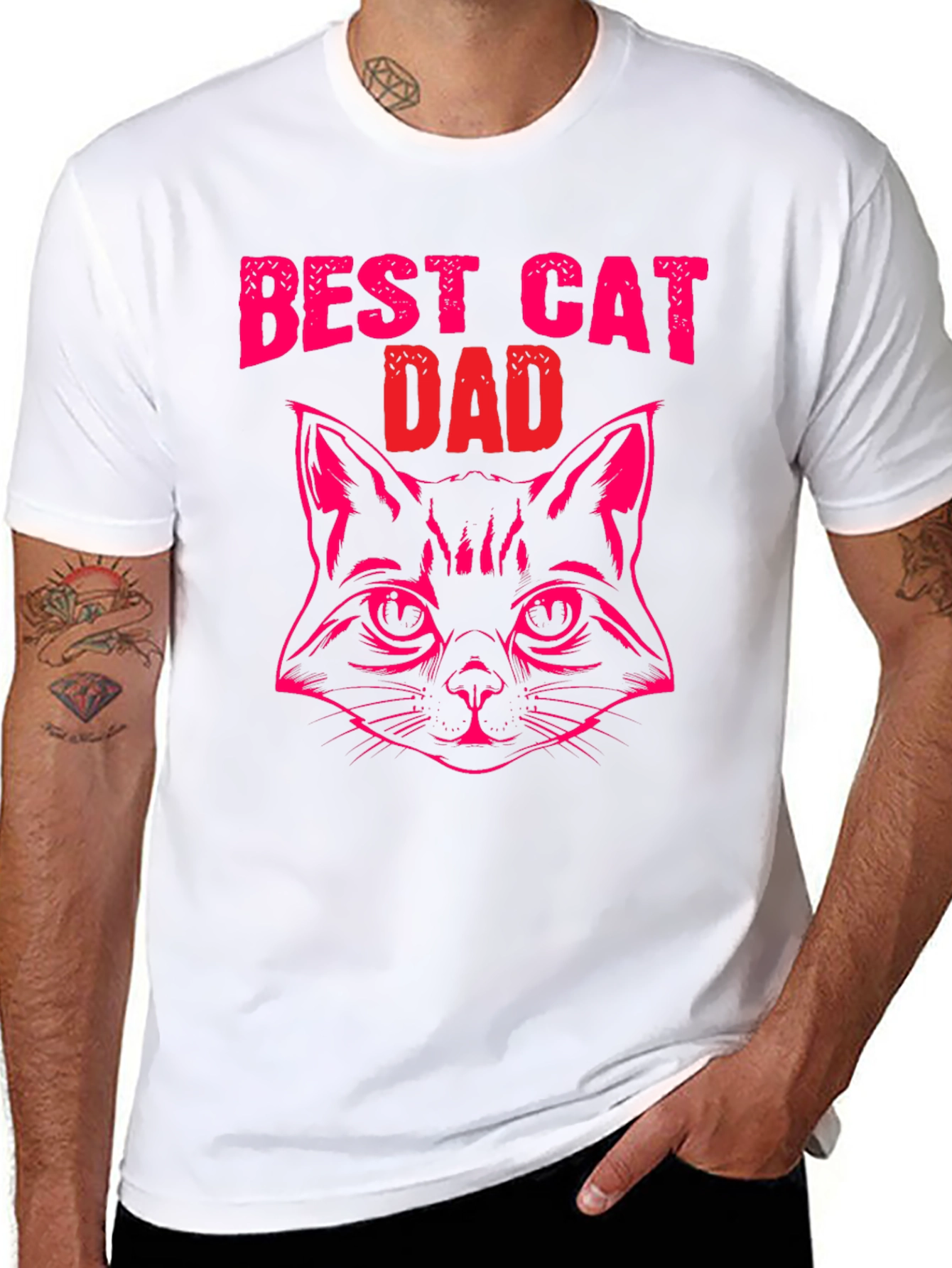 Best Cat Dad Black T-Shirt