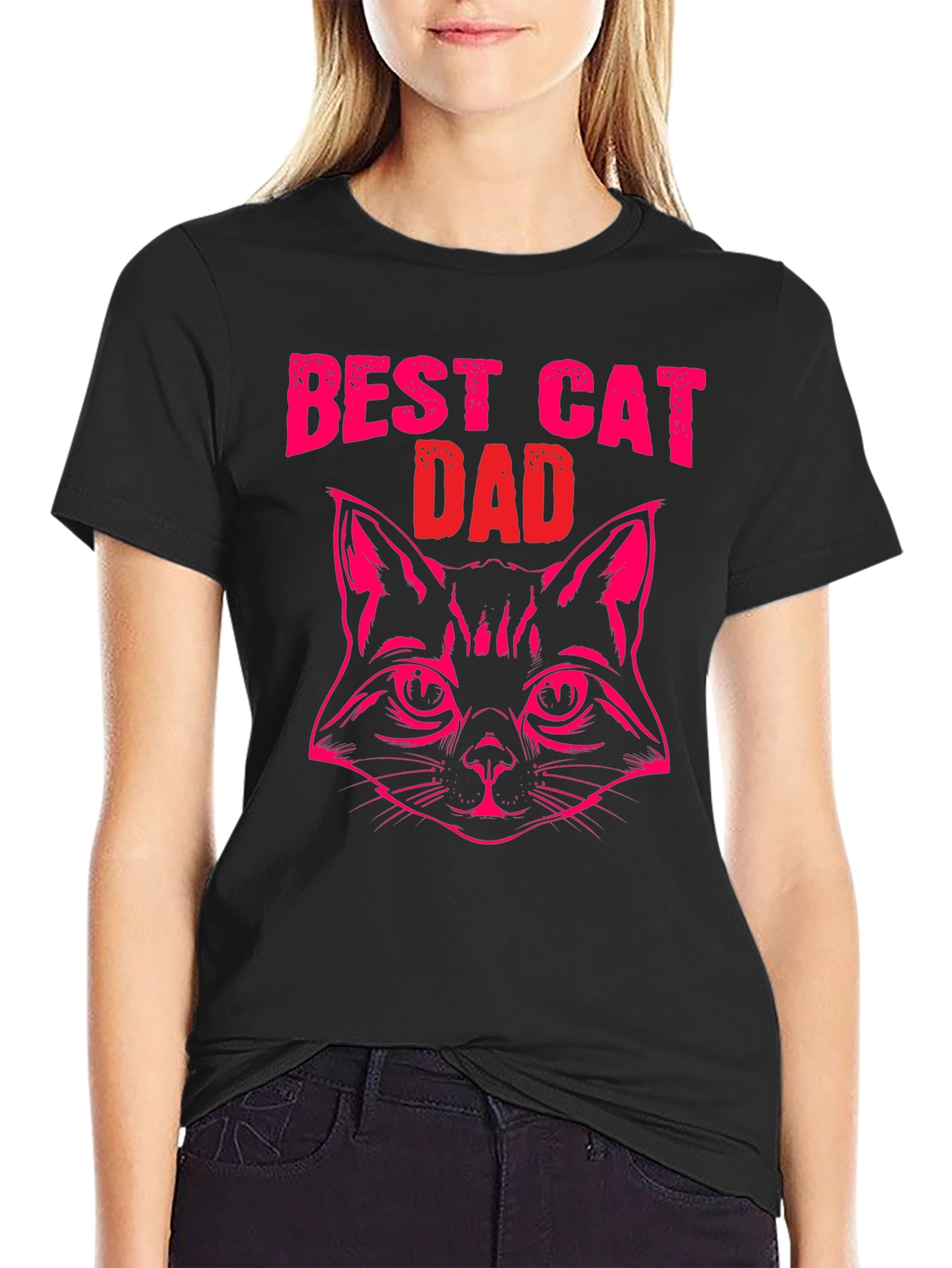 Best Cat Dad Black T-Shirt