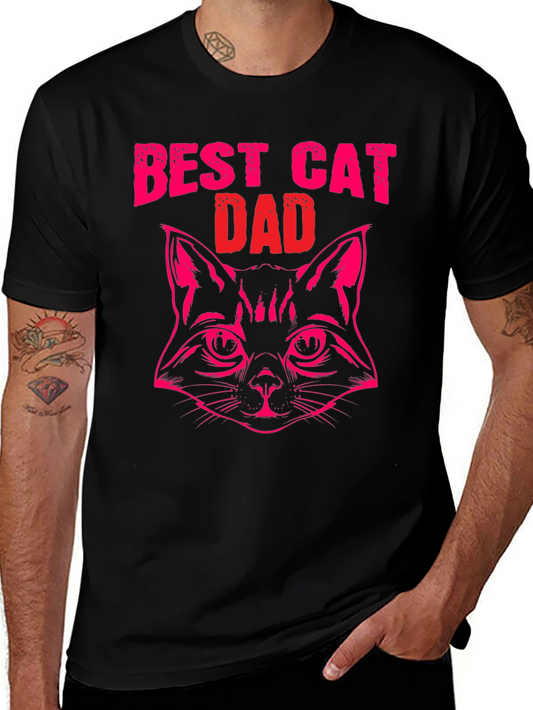 Best Cat Dad Black T-Shirt