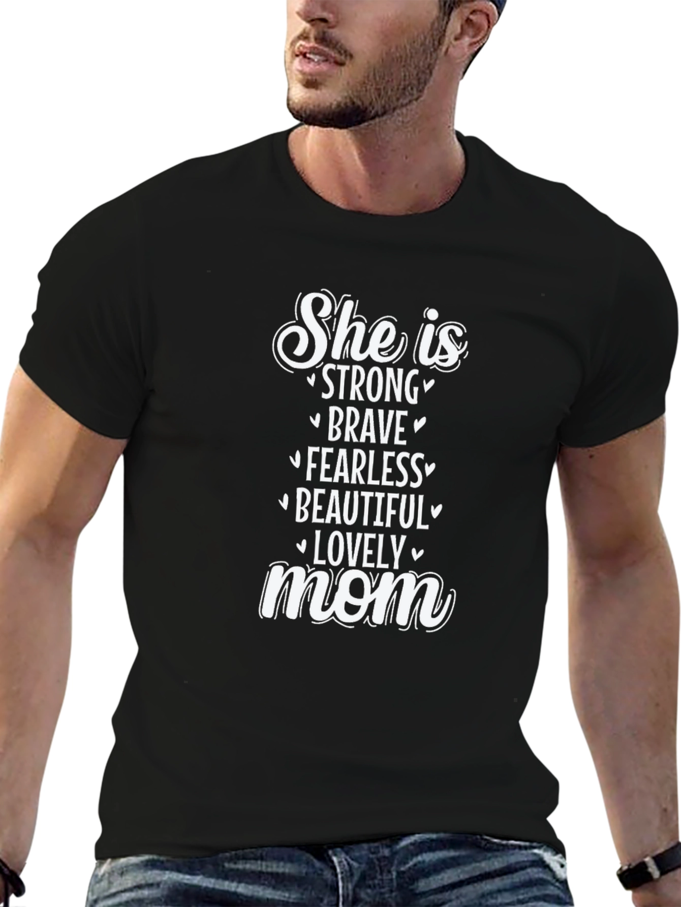 Strong Brave Fearless Mom Graphic Tee