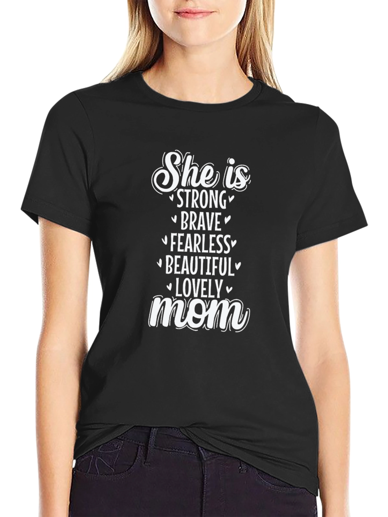Strong Brave Fearless Mom Graphic Tee