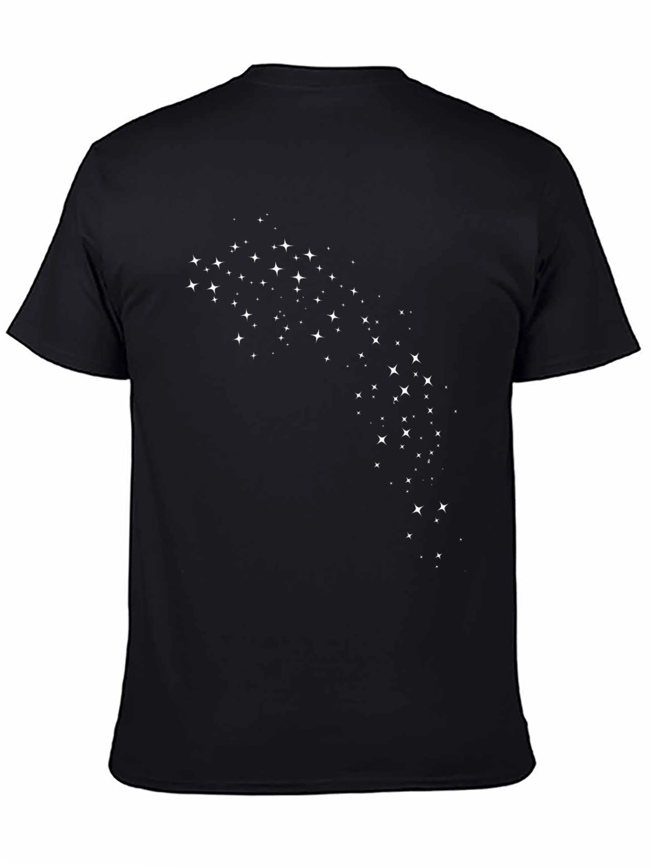 Starry Night Black Tee - Modern Graphic Print