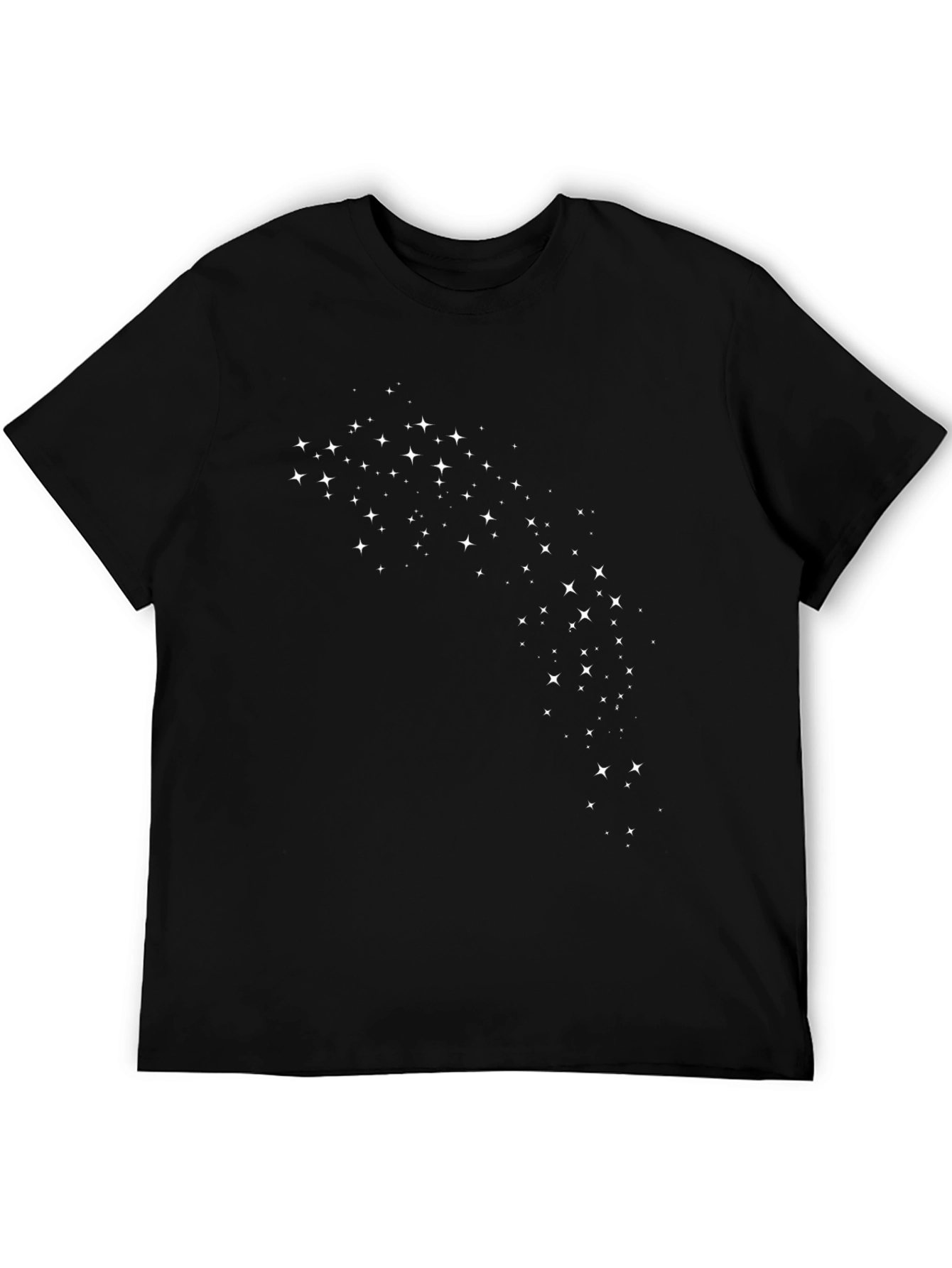 Starry Night Black Tee - Modern Graphic Print