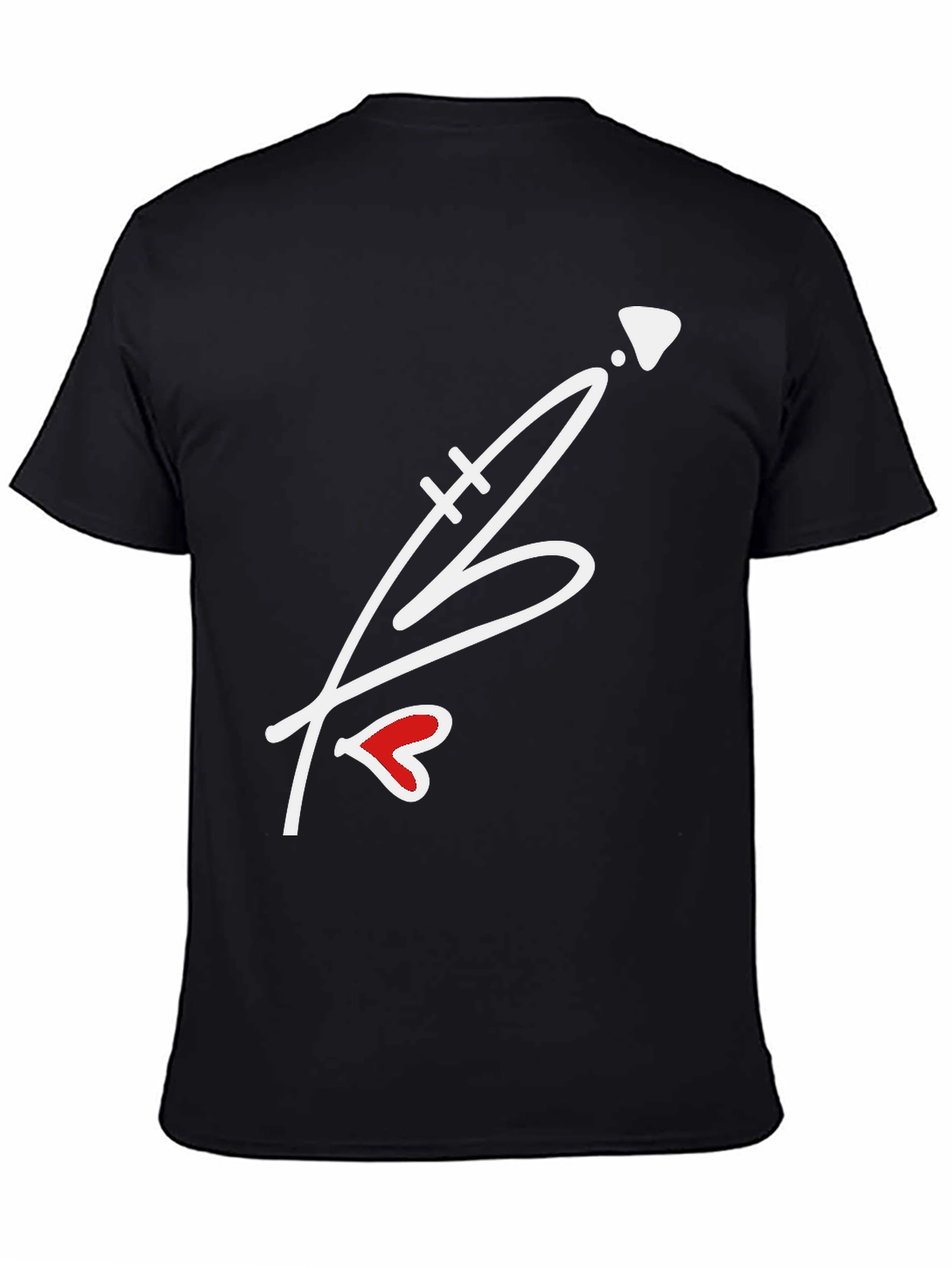 Heart Arrow Graphic Black T-Shirt - Casual Wear
