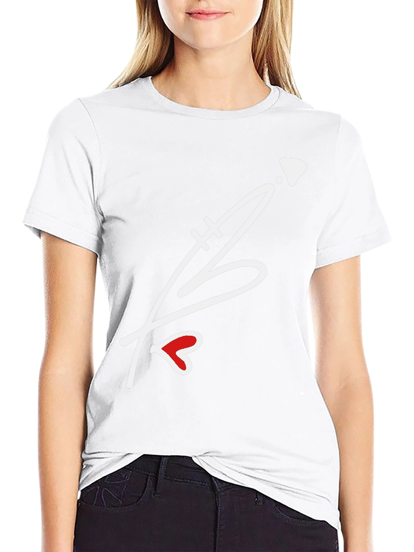 Heart Arrow Graphic Black T-Shirt - Casual Wear