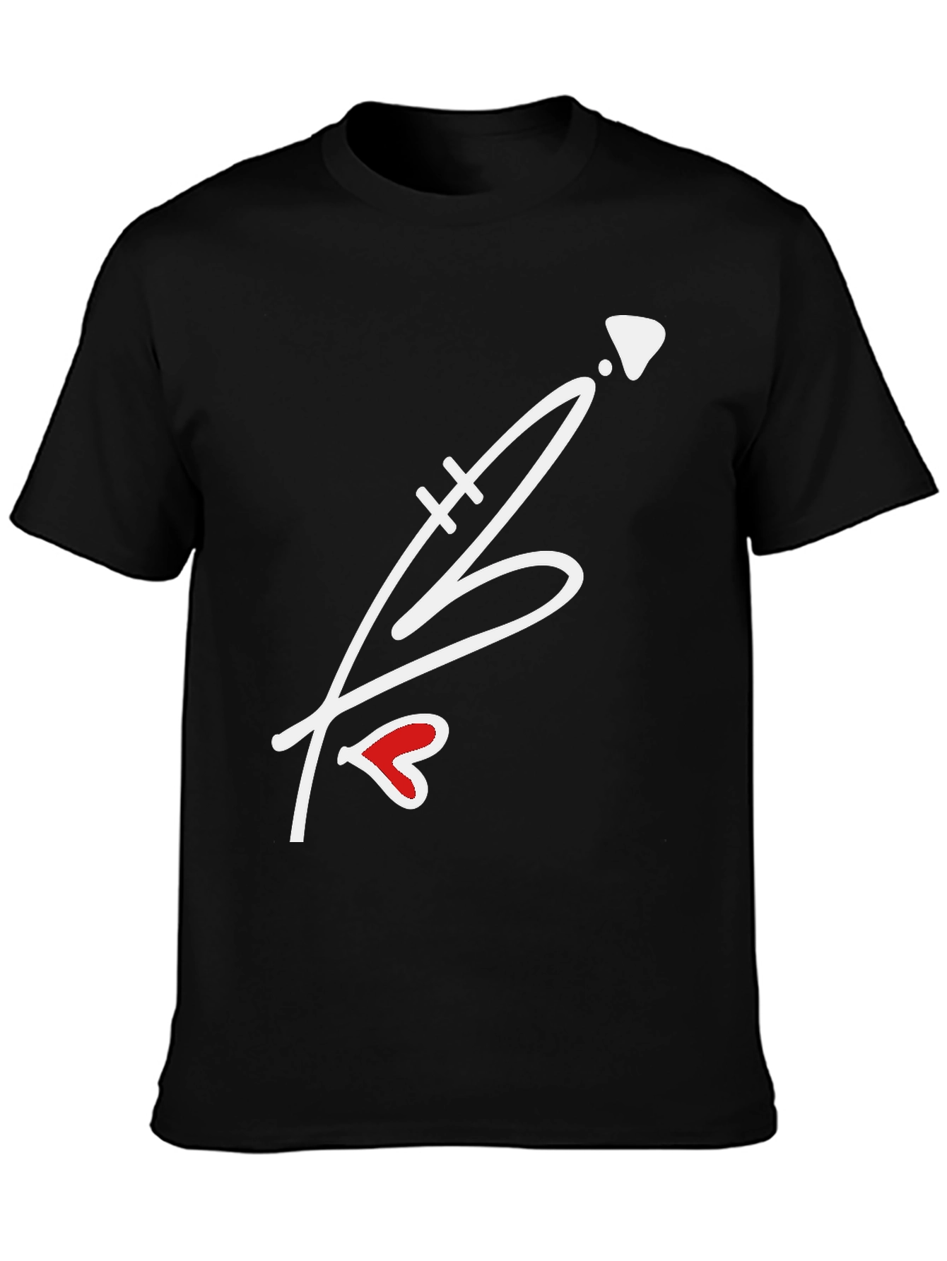 Heart Arrow Graphic Black T-Shirt - Casual Wear