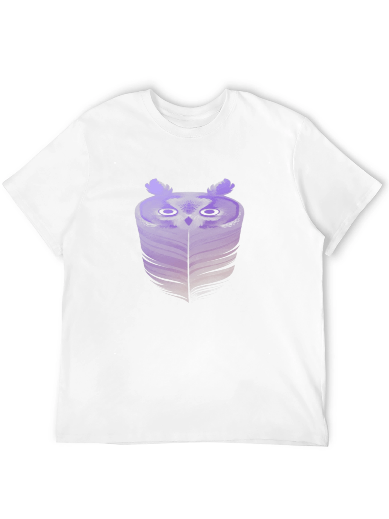 Abstract Owl Graphic Tee - Black Cotton Blend