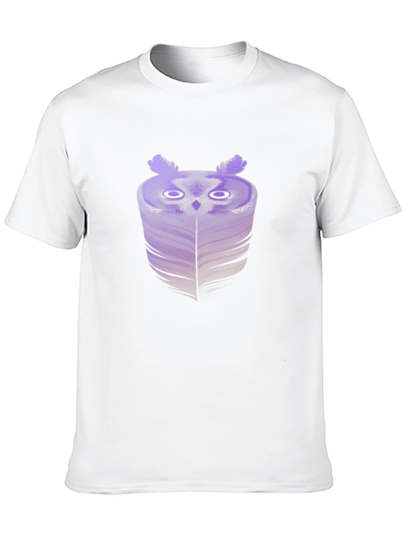 Abstract Owl Graphic Tee - Black Cotton Blend